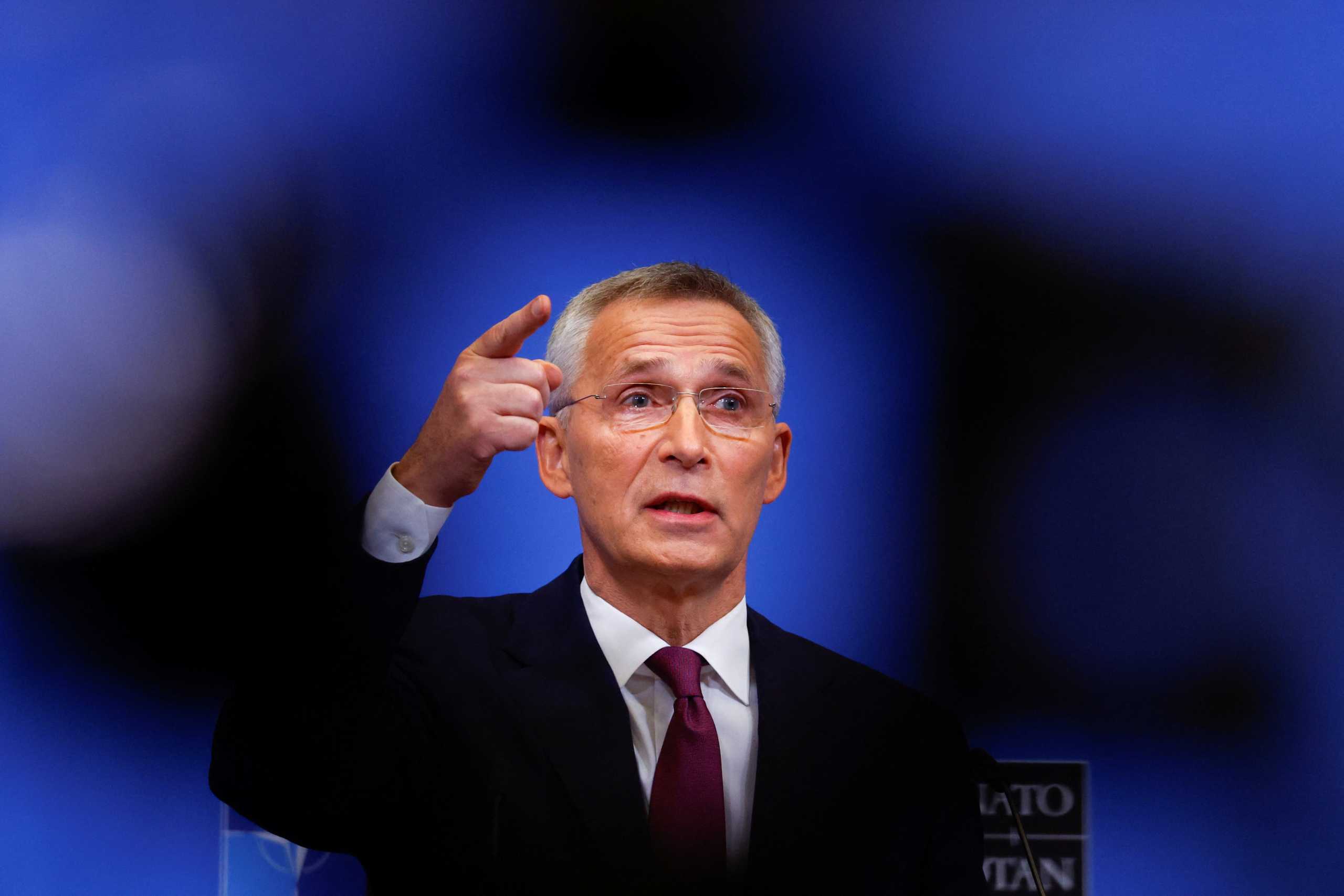 NATO Secretary General Jens Stoltenberg speaks during a news conference on the eve of a NATO summit, amid Russia's invasion of Ukraine, in Brussels, Belgium March 23, 2022. REUTERS