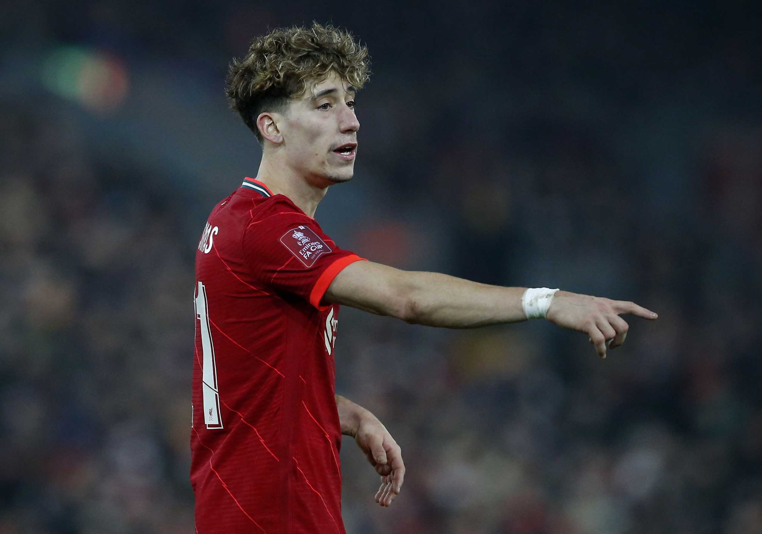 Soccer Football - FA Cup Fifth Round - Liverpool v Norwich City - Anfield, Liverpool, Britain - March 2, 2022 Liverpool's Kostas Tsimikas REUTERS