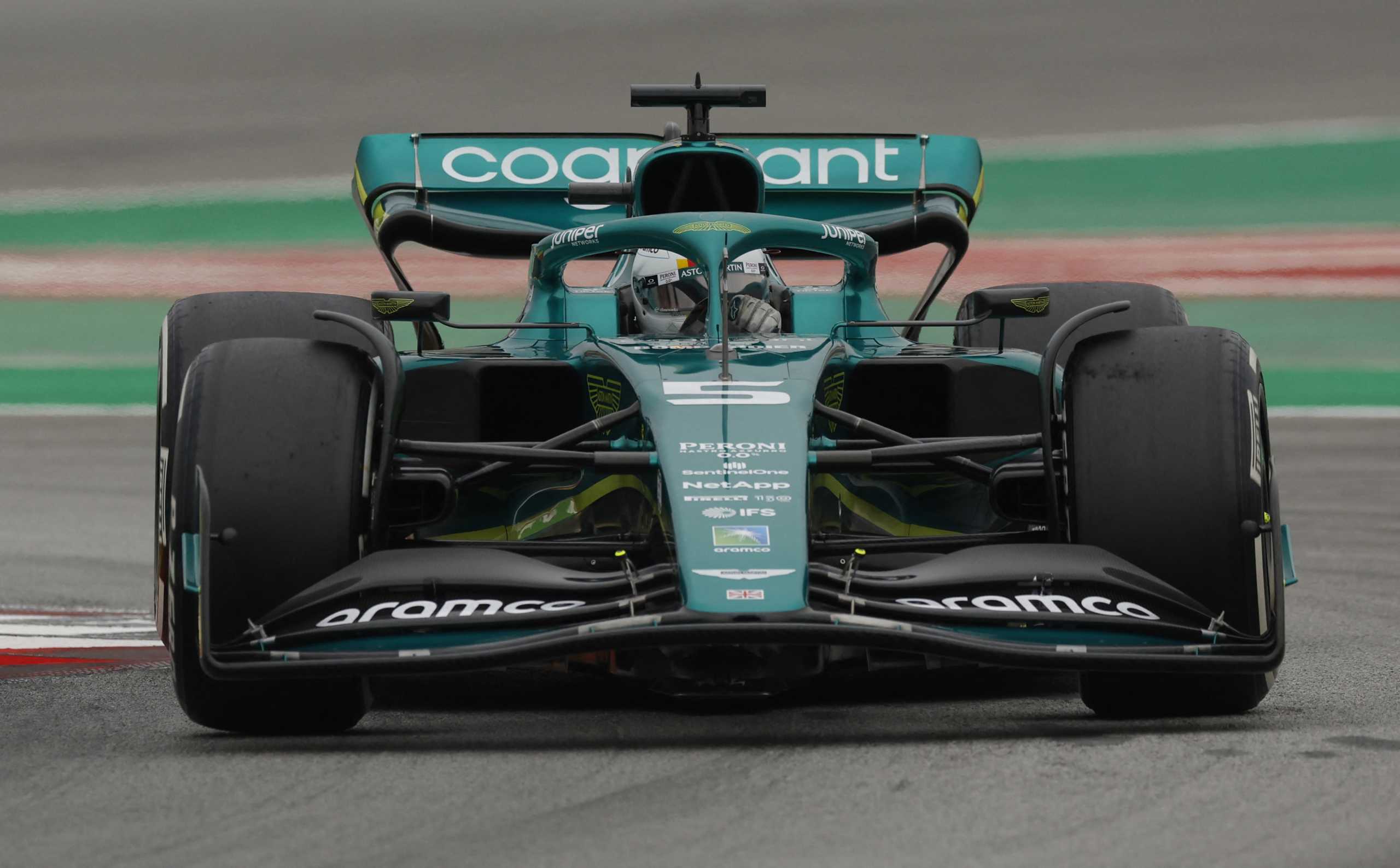 Formula One F1 - Pre-Season Testing - Circuit de Barcelona-Catalunya, Barcelona, Spain - February 25, 2022 Aston Martin's Sebastian Vettel during testing REUTERS