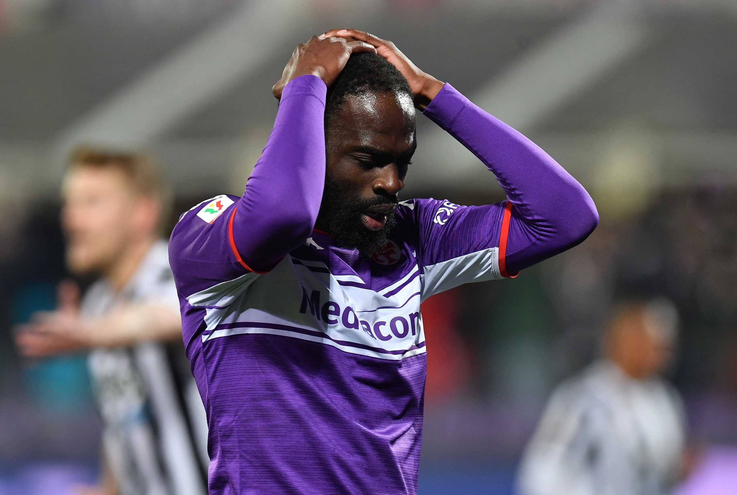 Soccer Football - Coppa Italia - Semi Final - Fiorentina v Juventus - Stadio Artemio Franchi, Florence, Italy - March 2, 2022 Fiorentina's Jonathan Ikone reacts REUTERS