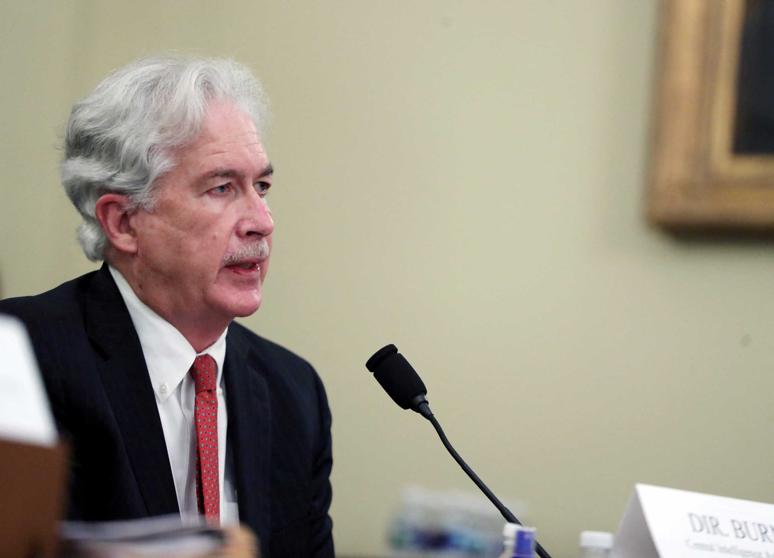FILE PHOTO: CIA Director William Burns speaks during a House Intelligence Committee hearing on worldwide threats, in Washington, D.C., U.S., April 15, 2021. Tasos Katopodis