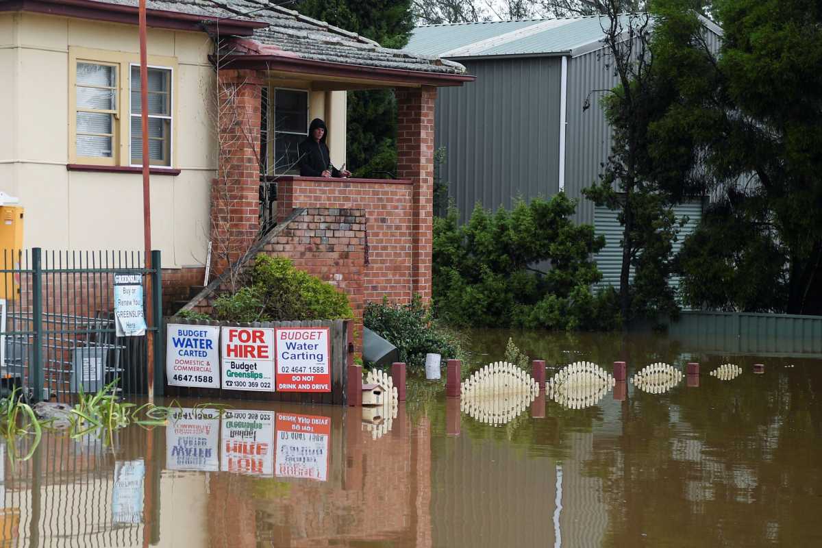 Floodwaters inundate Camden, South Western Sydney, Australia, March 8, 2022. AAP Image