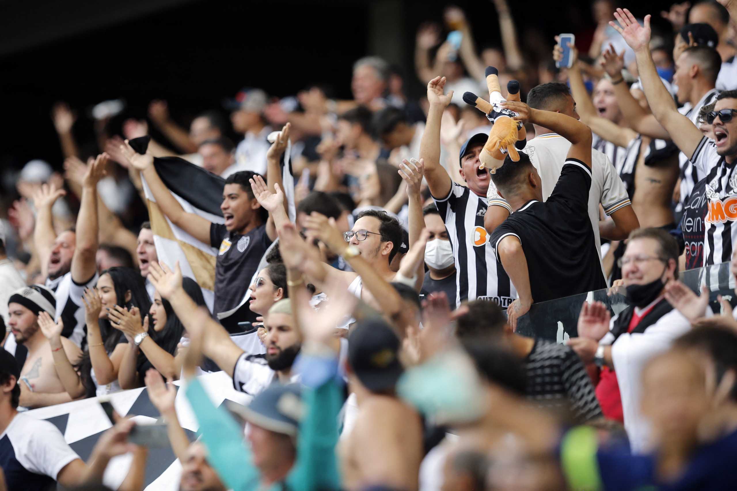 Soccer Football - Supercopa do Brasil - Final - Atletico Mineiro v Flamengo - Arena Pantanal, Cuiaba, Brazil - February 20, 2022  Atletico Mineiro fans in the stands REUTERS