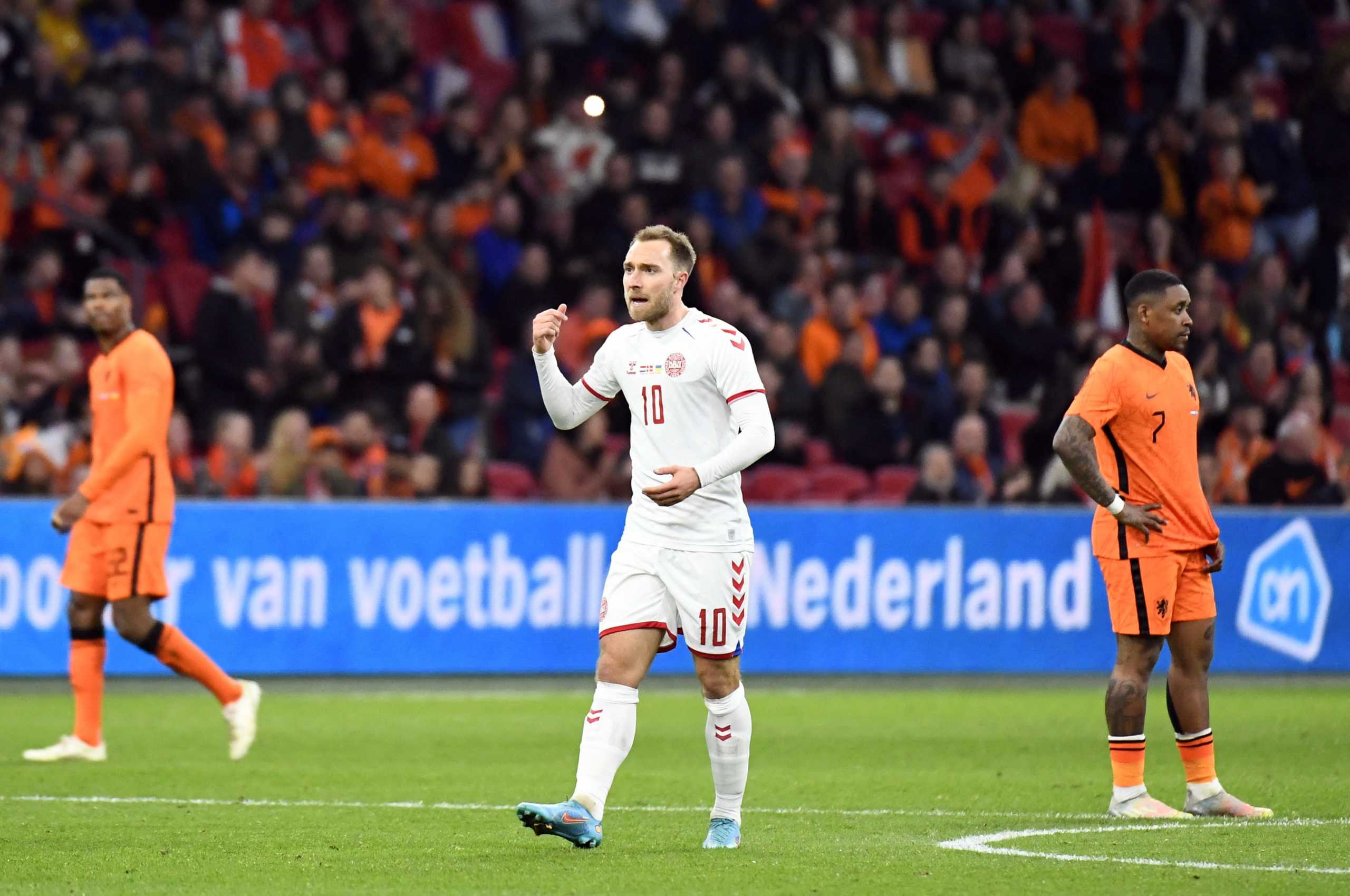 Soccer Football - International Friendly - Netherlands v Denmark - Johan Cruijff ArenA, Amsterdam, Netherlands - March 26, 2022 Denmark's Christian Eriksen comes in as a substitute after his incident at the Euro 2020 REUTERS