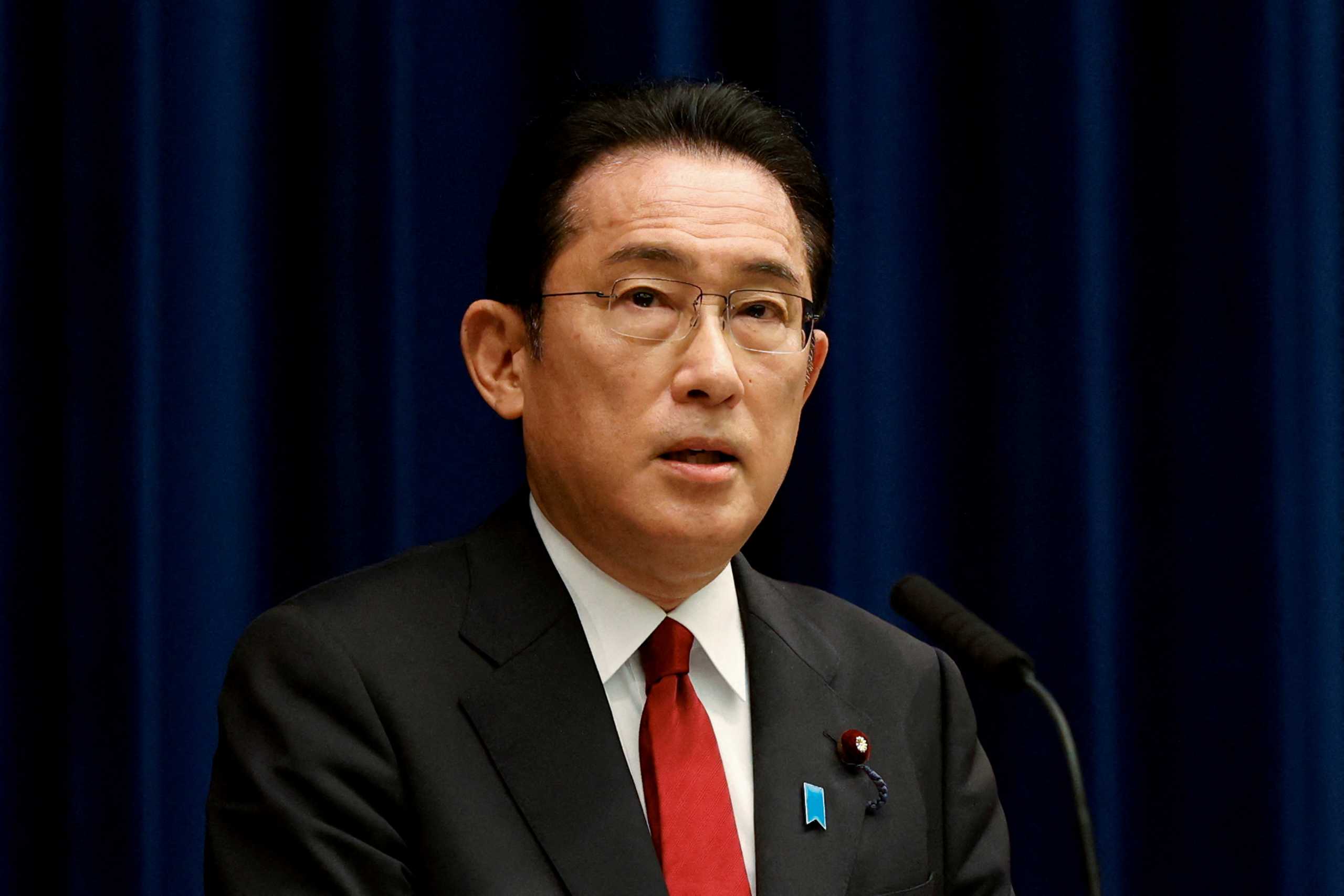 FILE PHOTO: Japan's Prime Minister Fumio Kishida speaks during a news conference at the prime minister's official residence on February 25, 2022, Tokyo, Japan.   Rodrigo Reyes Marin