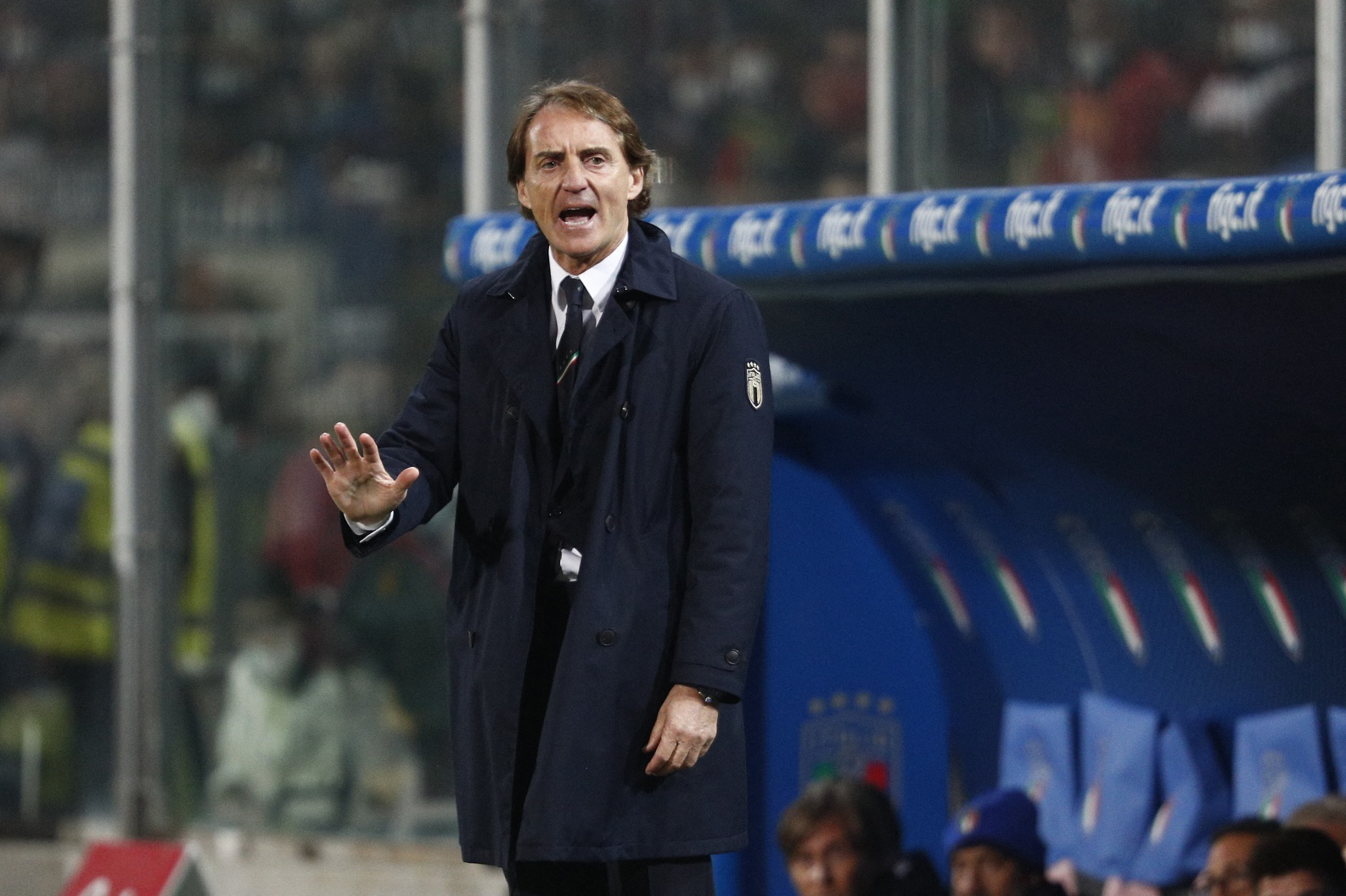 Soccer Football - World Cup - UEFA Qualifiers - Play-Off Semi Final - Italy v North Macedonia - Stadio Renzo Barbera, Palermo, Italy - March 24, 2022 Italy coach Roberto Mancini reacts REUTERS