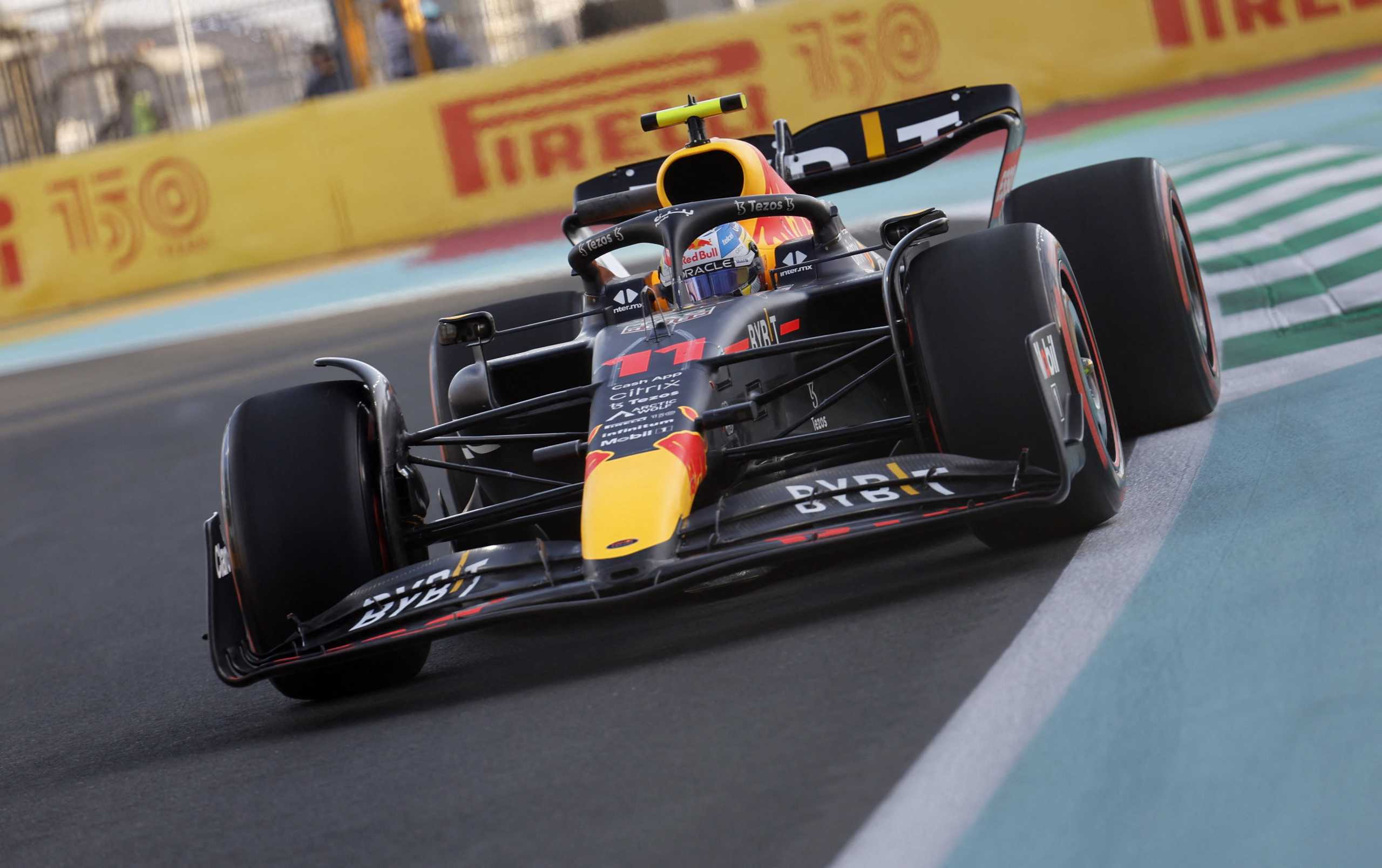 Formula One F1 - Saudi Arabia Grand Prix - Jeddah Corniche Circuit, Jeddah, Saudi Arabia - March 25, 2022 Red Bull's Sergio Perez during practice REUTERS