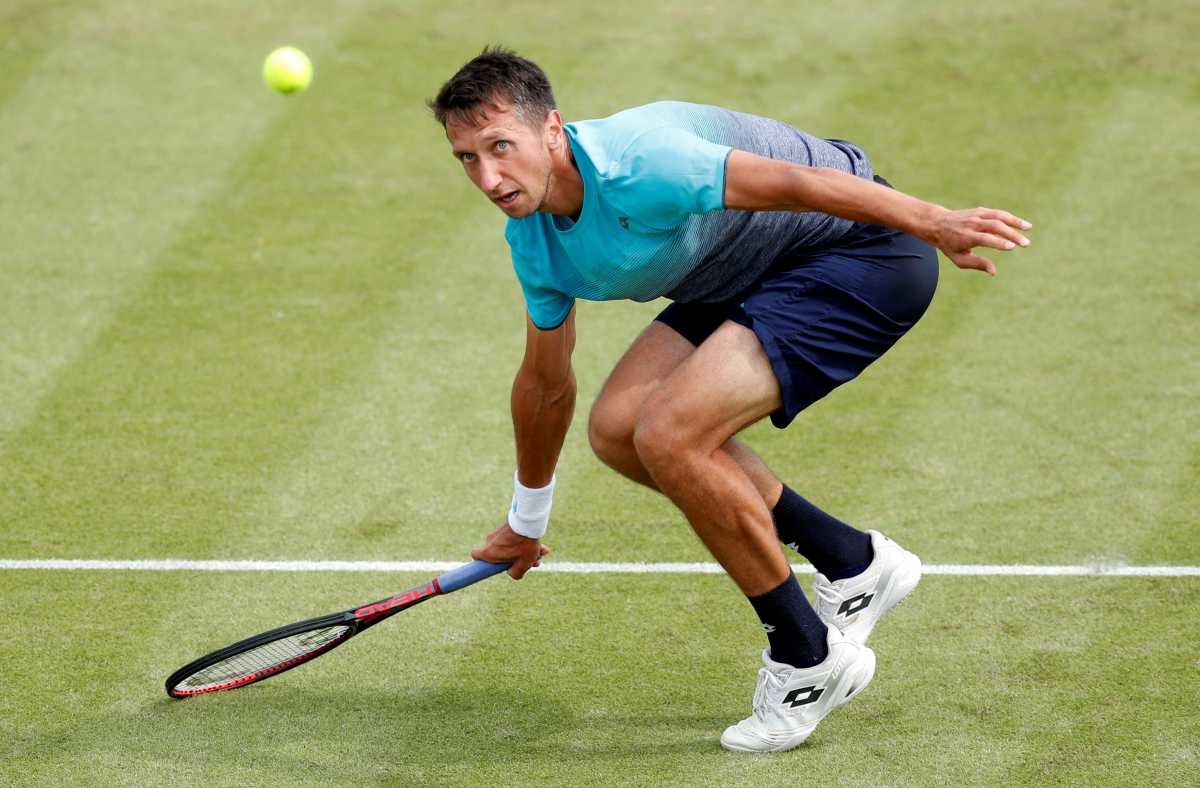 FILE PHOTO: Tennis - ATP International - Nature Valley Open - Nottingham Tennis Centre, Nottingham, Britain - June 13, 2018    Ukraine's Sergiy Stakhovsky in action during his second round match against Britain's Dan Evans   Action Images via Reuters
