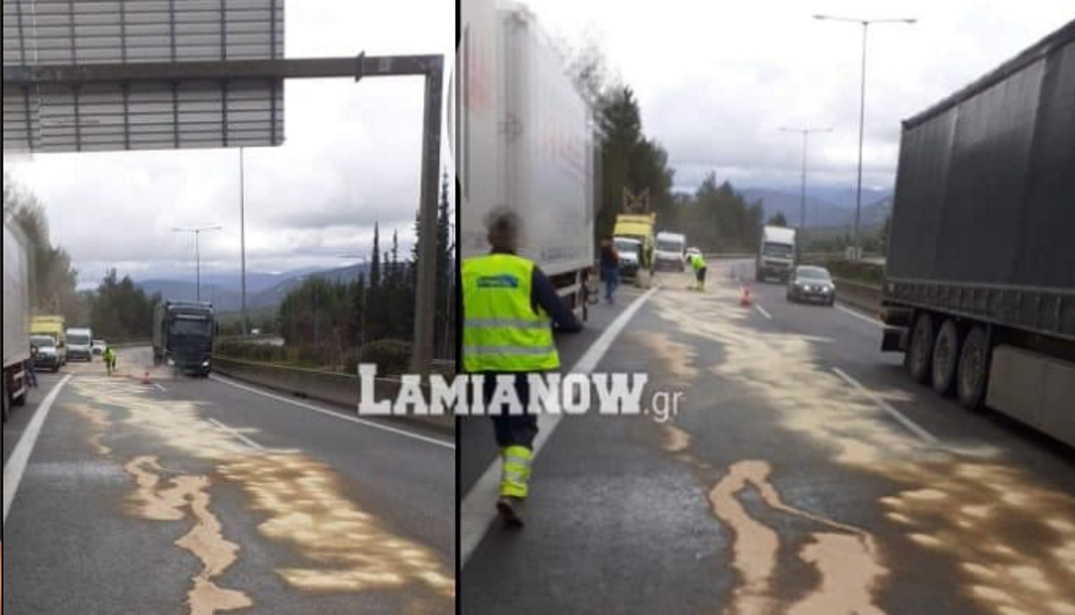 Γέμισε πετρέλαιο η Εθνική Οδός στη Μαλεσίνα – Τι συνέβη