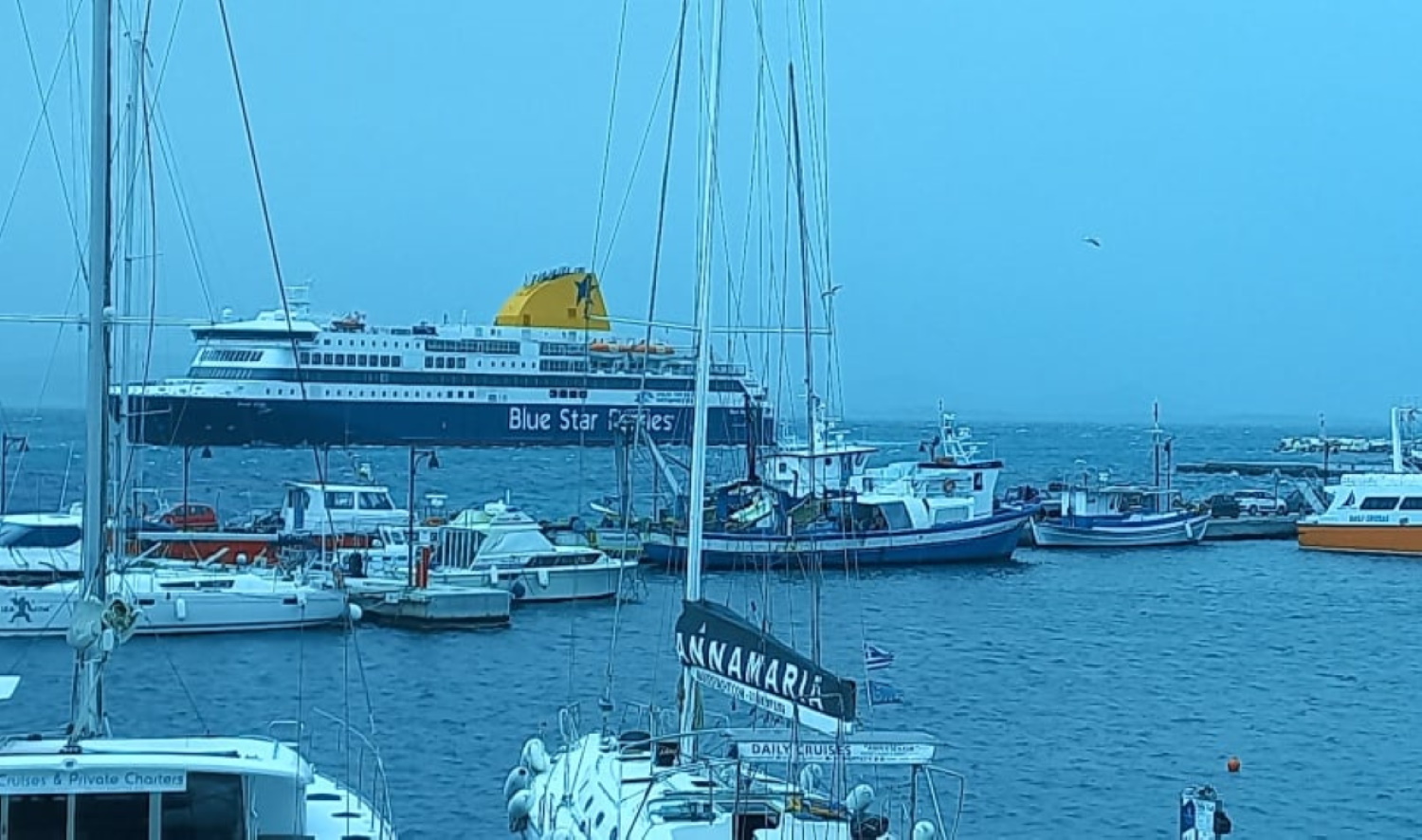 Νάξος: Το Blue Star Delos έδεσε στο λιμάνι μετά από 7 προσπάθειες