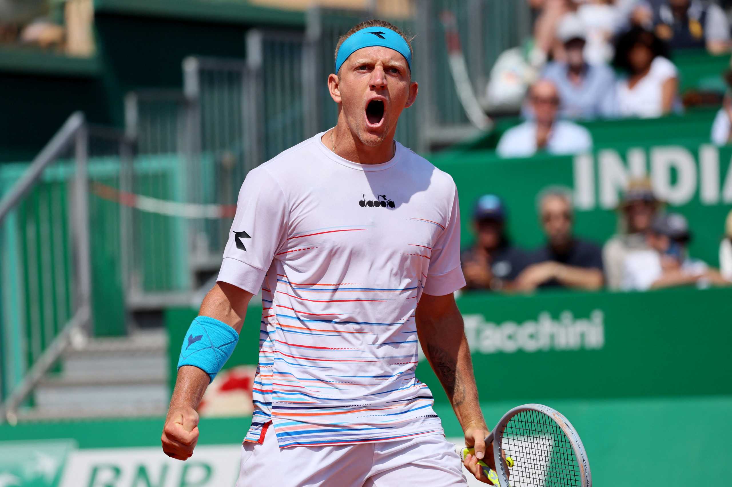 Tennis - ATP Masters 1000 - Monte Carlo Masters - Monte-Carlo Country Club, Roquebrune-Cap-Martin, France - April 16, 2022  Spain's Alejandro Davidovich Fokina celebrates during his semi final match against Bulgaria's Grigor Dimitrov REUTERS