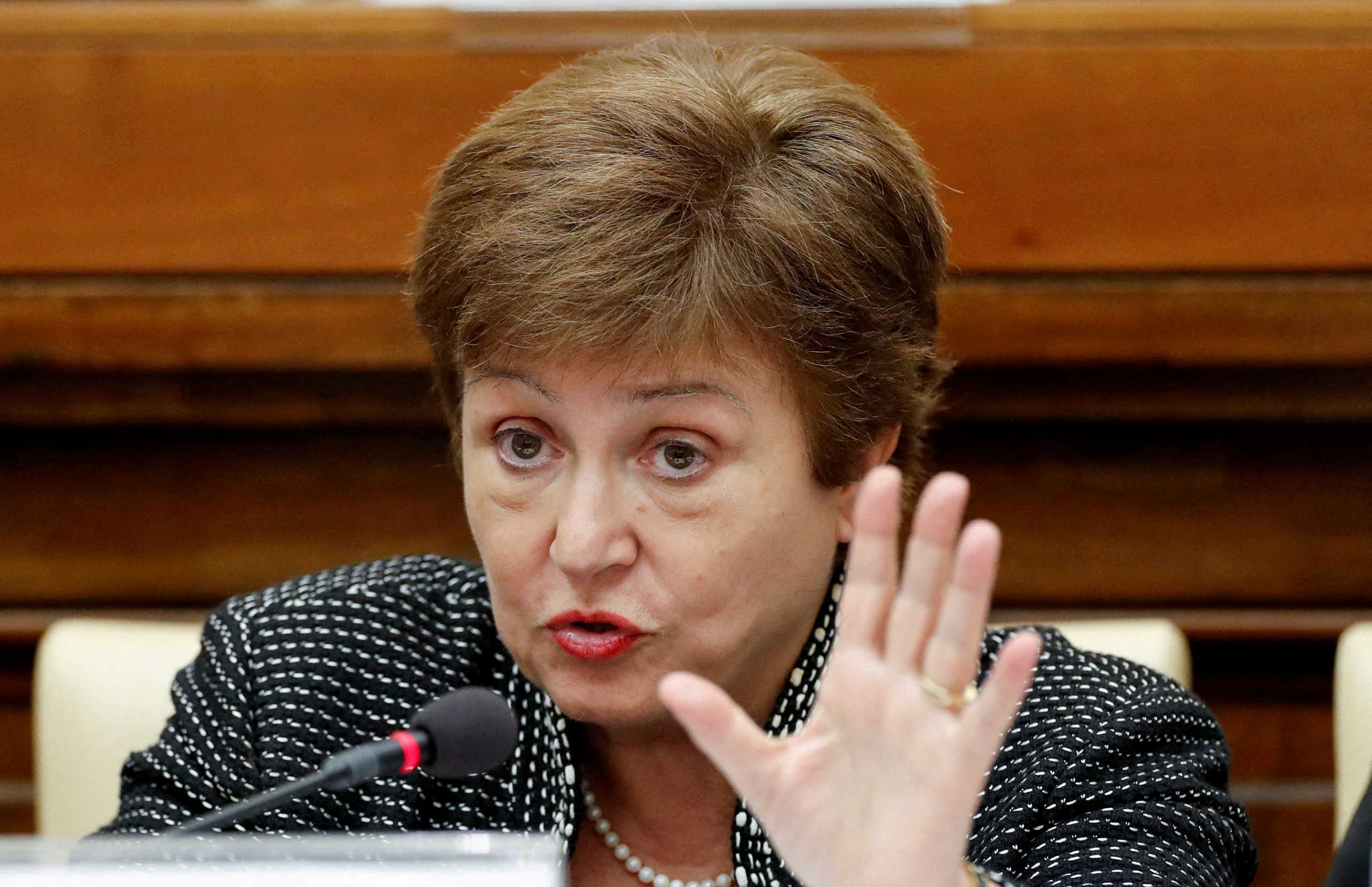 FILE PHOTO: IMF Managing Director Kristalina Georgieva speaks during a conference hosted by the Vatican on economic solidarity, at the Vatican, February 5, 2020. REUTERS