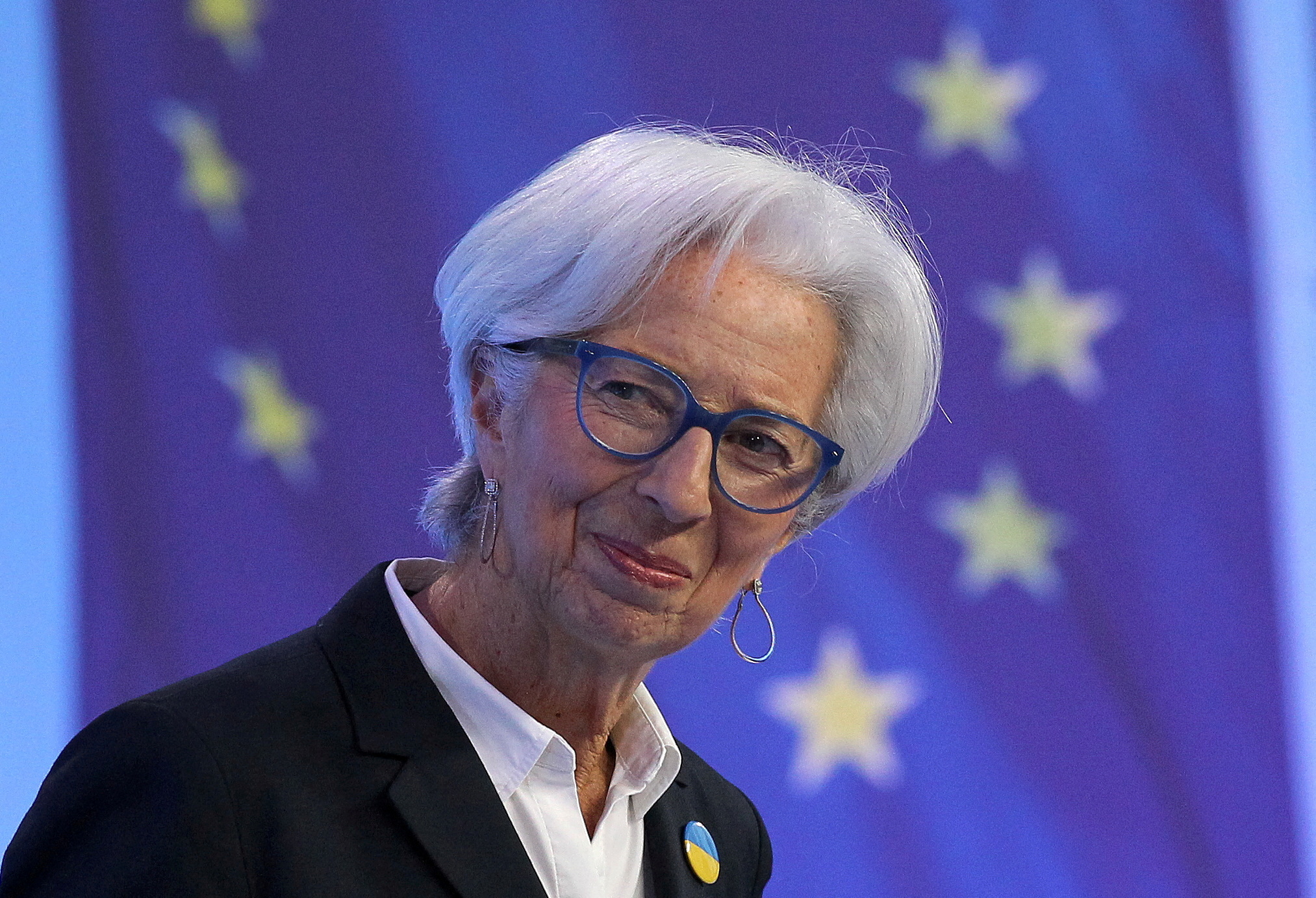FILE PHOTO: President of European Central Bank Christine Lagarde addresses a news conference following the meeting of the Governing Council's monetary in Frankfurt, Germany March 10, 2022. Daniel Roland
