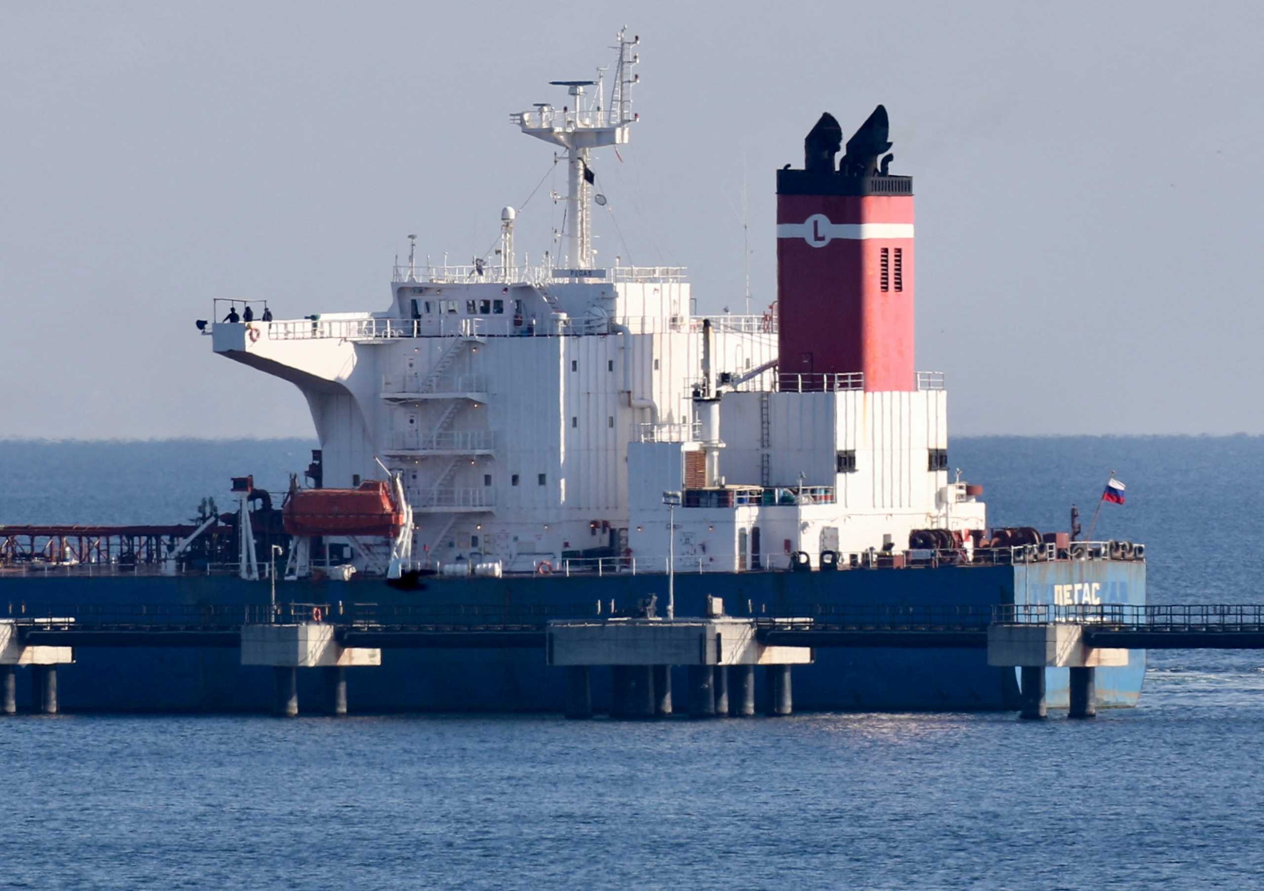 The Russian-flagged oil tanker Pegas is pictured at a port in Marmara Ereglisi, western Turkey January 16, 2022. Picture taken January 16, 2022. REUTERS