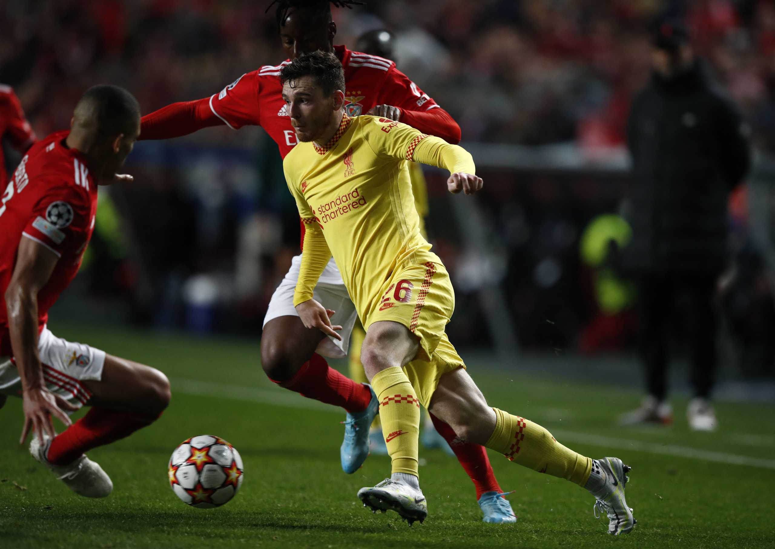 Soccer Football - Champions League - Quarter Final - First Leg - Benfica v Liverpool - Estadio da Luz, Lisbon, Portugal - April 5, 2022 Liverpool's Andrew Robertson REUTERS