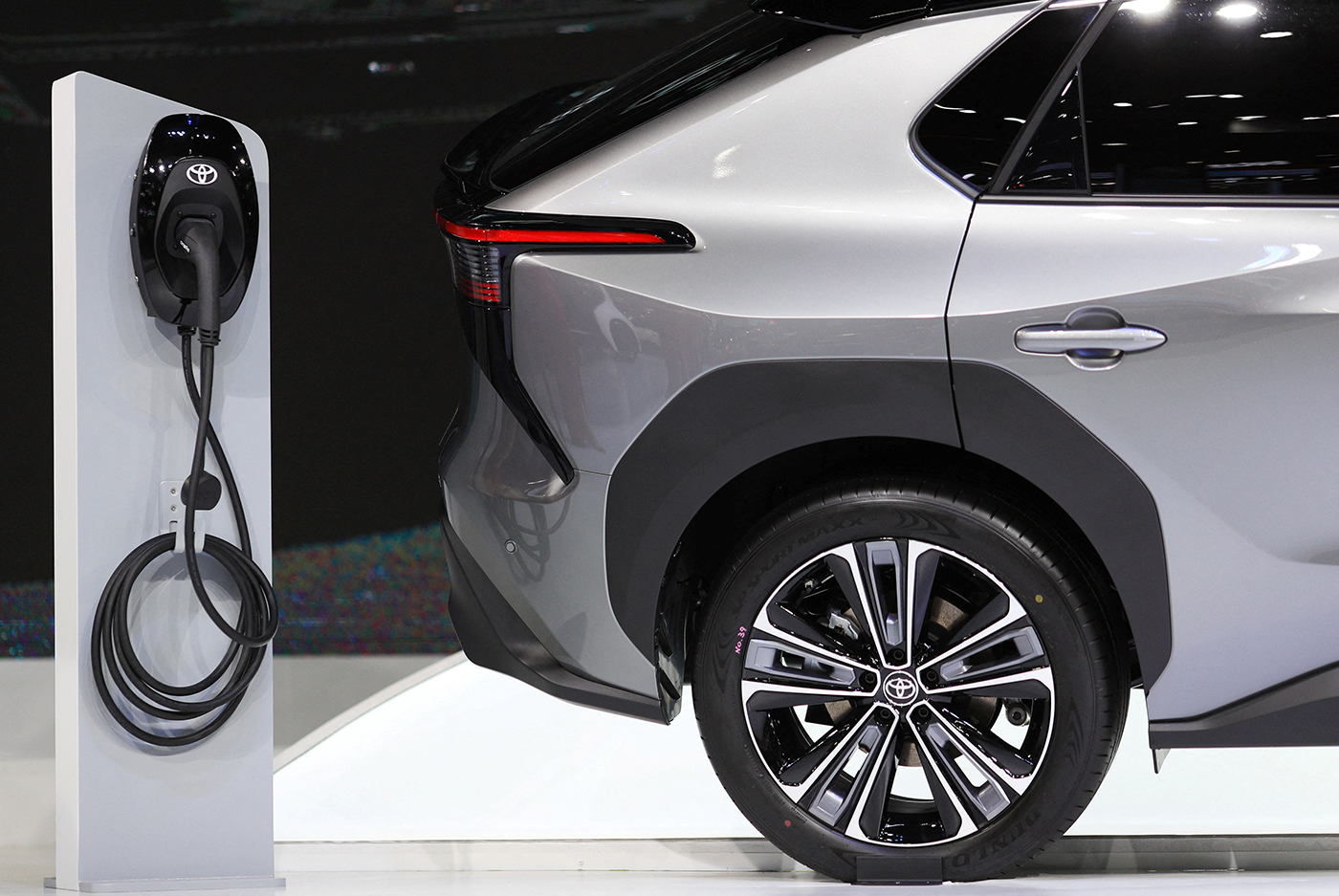 A Toyota EV car is seen at the Bangkok International Motor Show in Bangkok, Thailand, March 30, 2022. REUTERS