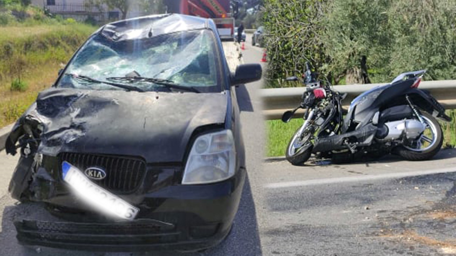 Λέσβος: Θανατηφόρο τροχαίο κοντά στο Πυργί – Νεκρός ο οδηγός της μηχανής, δύο σοβαρά τραυματίες