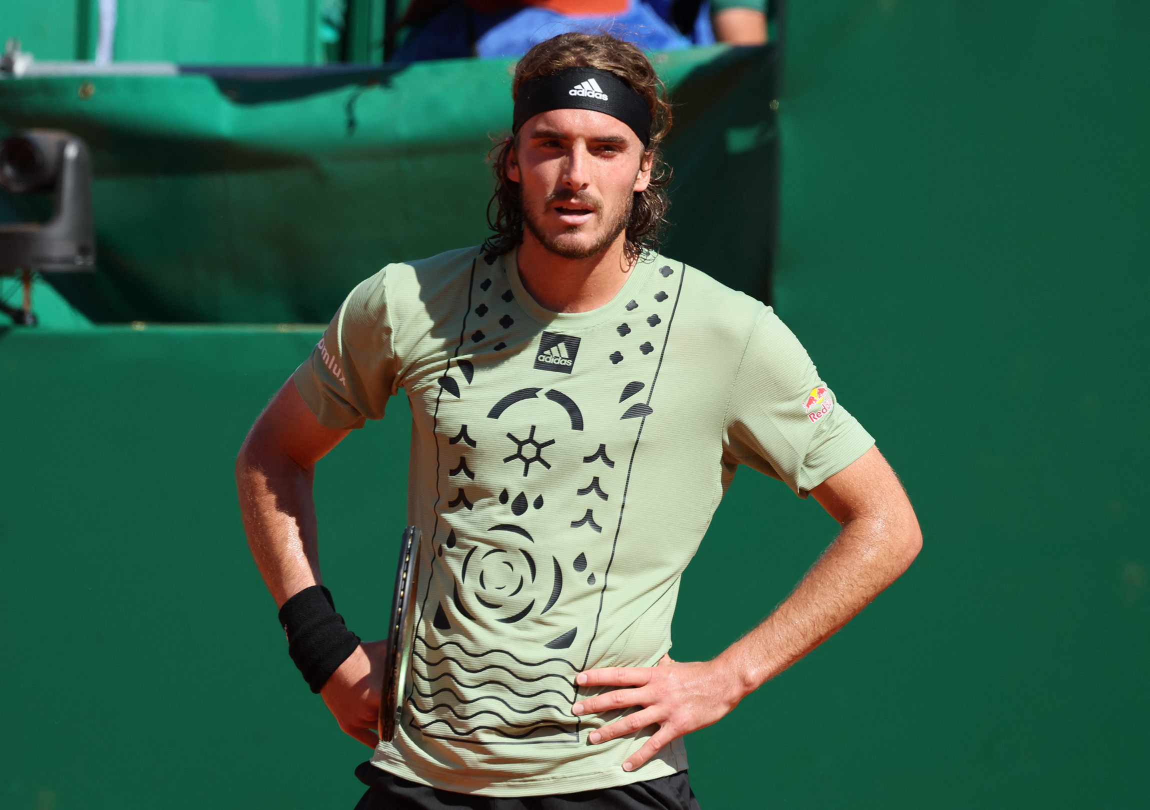 Tennis - ATP Masters 1000 - Monte Carlo Masters - Monte-Carlo Country Club, Roquebrune-Cap-Martin, France - April 17, 2022 Greece's Stefanos Tsitsipas during the final match against Spain's Alejandro Davidovich Fokina REUTERS