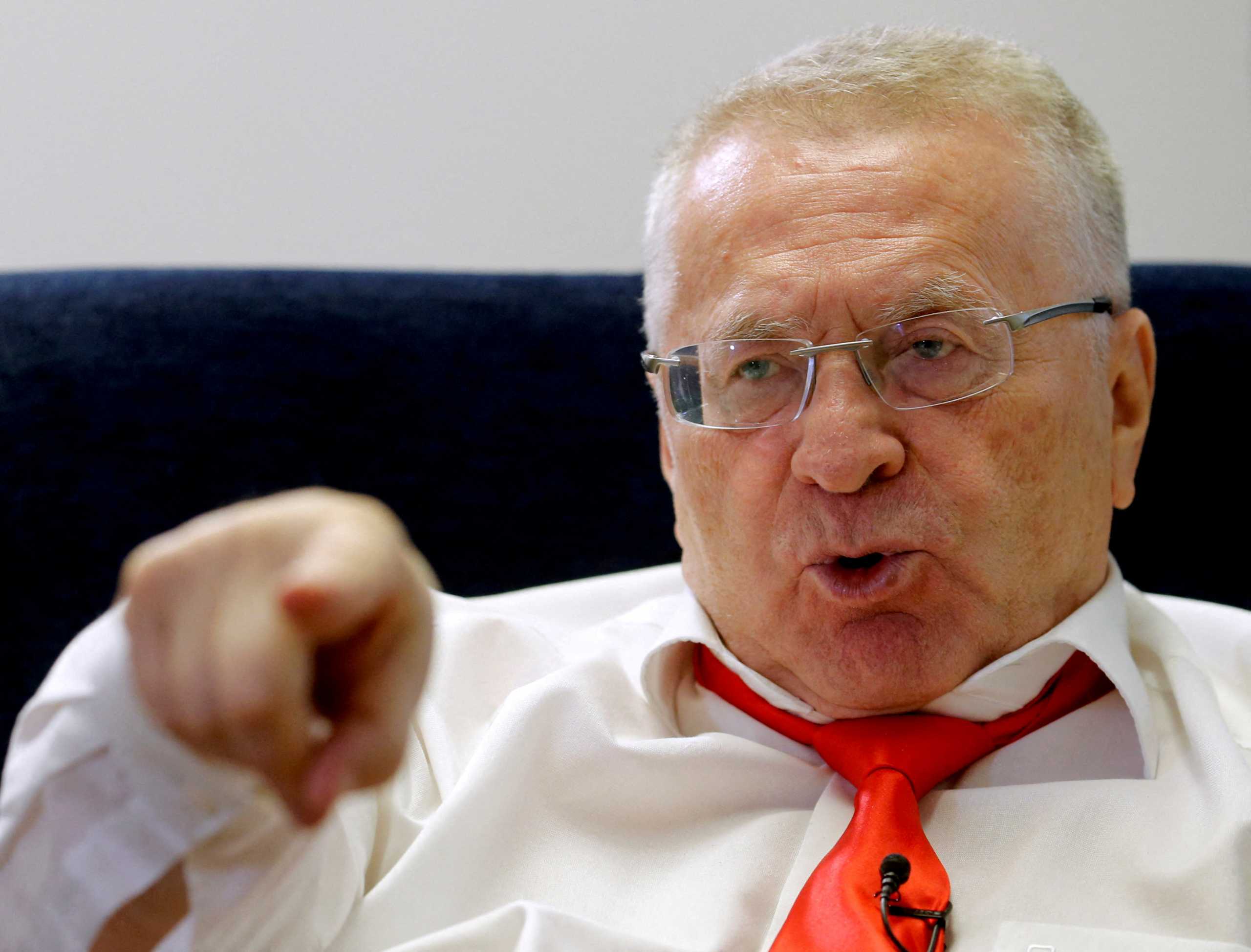FILE PHOTO: Vladimir Zhirinovsky, leader of the Liberal Democratic Party of Russia, speaks during an interview with Reuters in Moscow, Russia, October 11, 2016. REUTERS