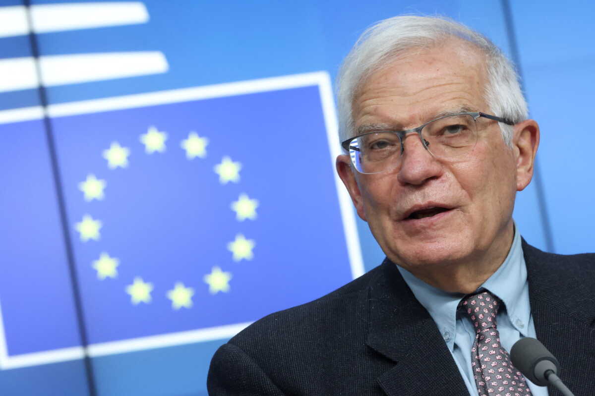 FILE PHOTO: High Representative of the European Union for Foreign Affairs and Security Policy Josep Borrell attends a news conference after Russia's invasion of Ukraine, in Brussels, Belgium, February 28, 2022.  REUTERS