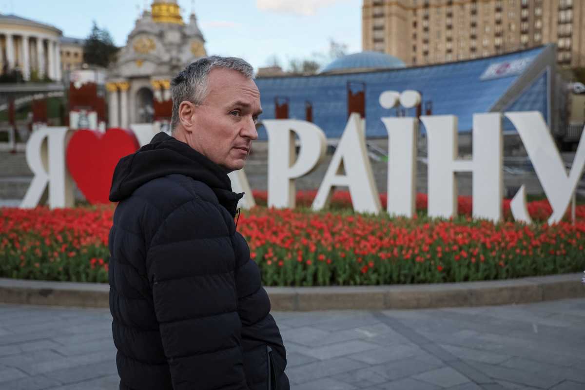 Former Gazprombank Vice President Igor Volobuev, who fled Russia into Ukraine speaks during an interview with Reuters in central Kyiv, Ukraine April 28, 2022. REUTERS