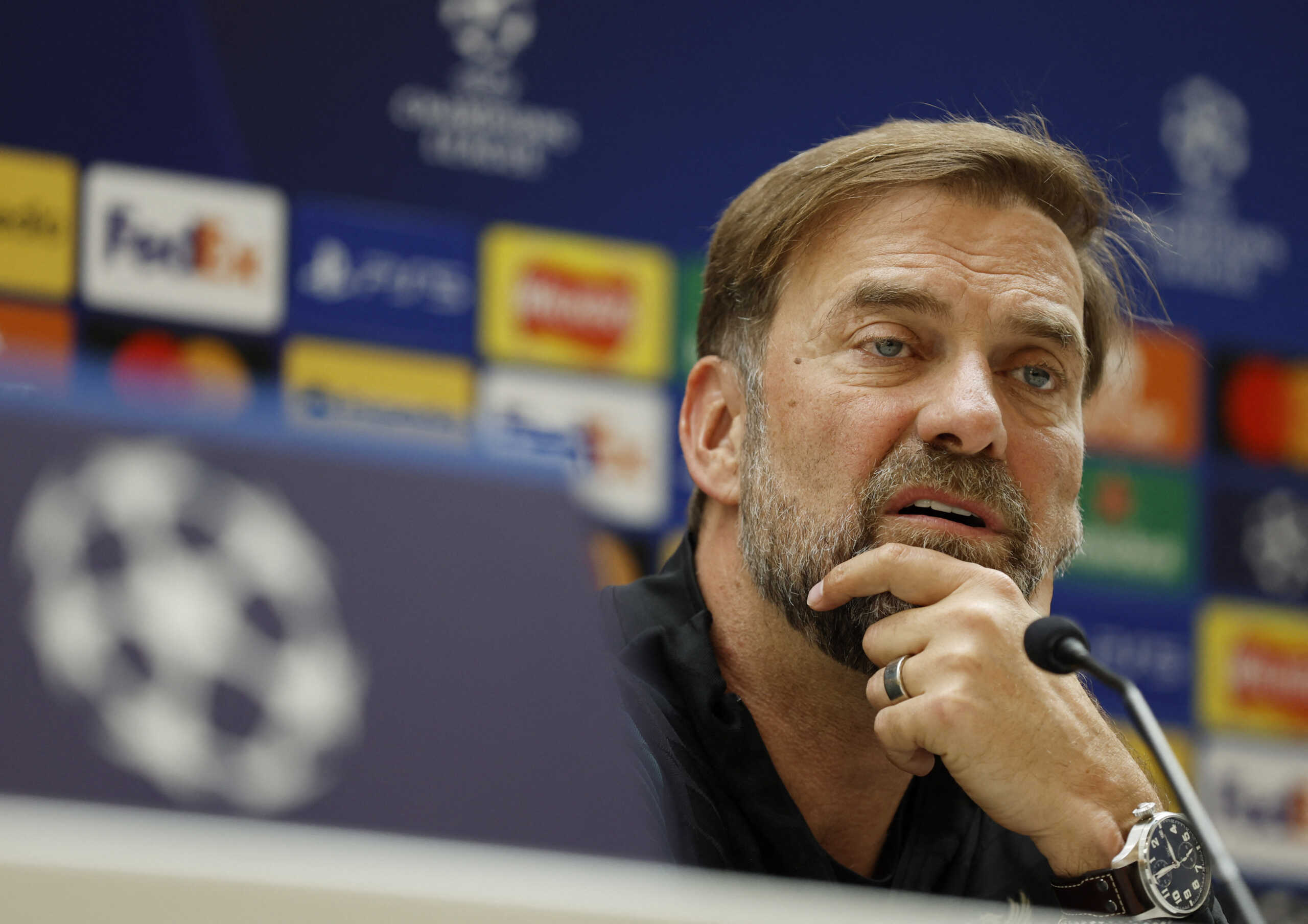 Soccer Football - Champions League - Final - Liverpool Media Day - AXA Training Centre, Liverpool, Britain - May 25, 2022 Liverpool manager Juergen Klopp during the press conference Action Images via Reuters