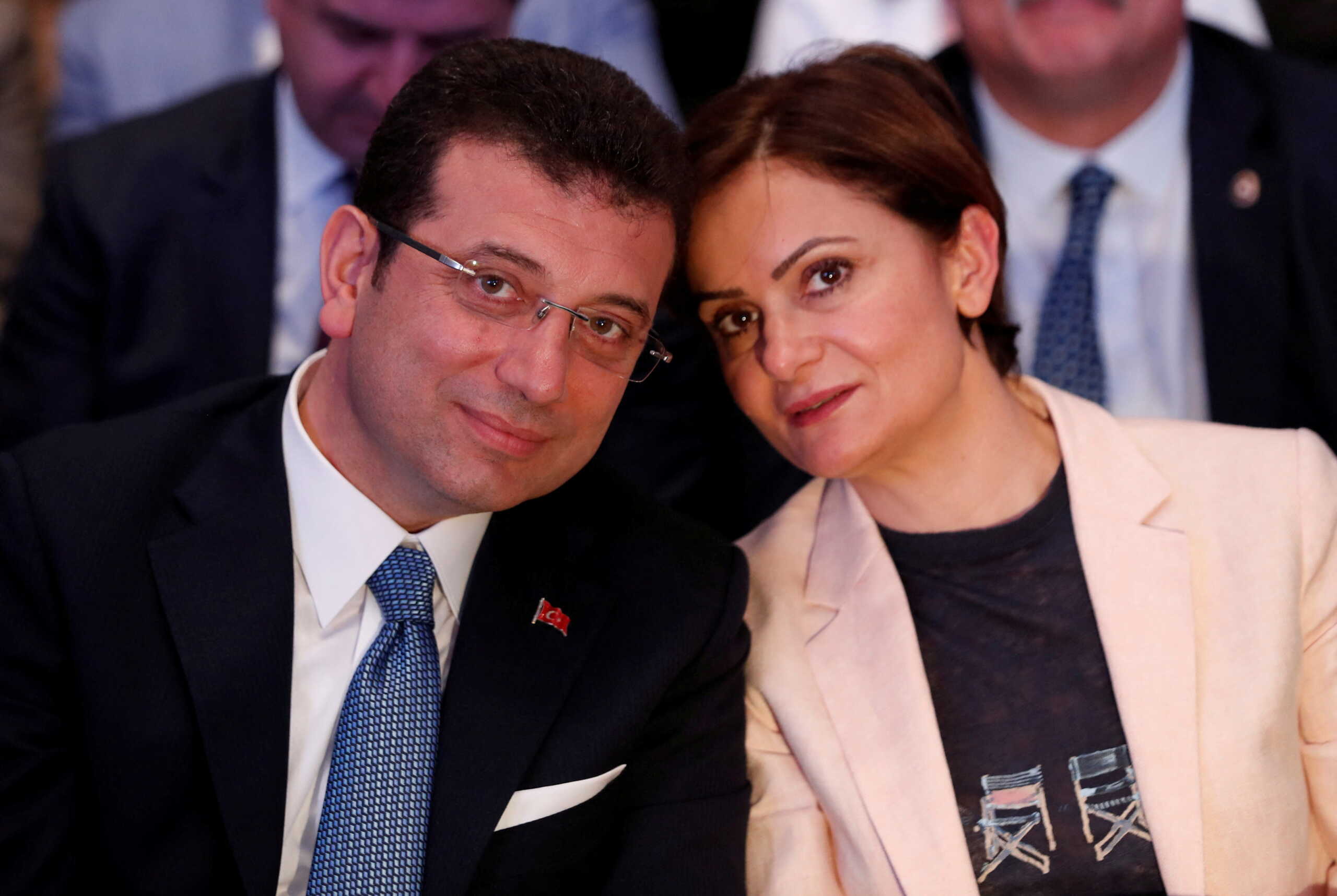 FILE PHOTO: Ekrem Imamoglu, main opposition Republican People's Party (CHP) Istanbul mayoral candidate, is pictured with his party's Istanbul chair Canan Kaftancioglu during a campaign coordination meeting in Istanbul, Turkey, May 22, 2019. REUTERS