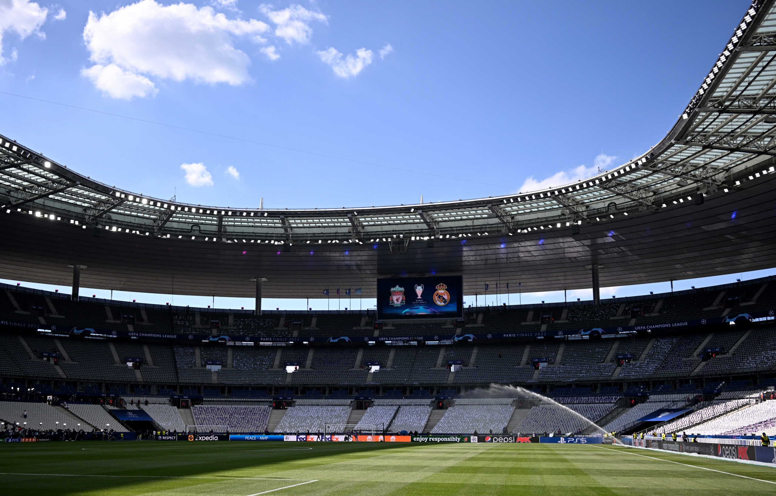 Soccer Football - Champions League Final - Liverpool v Real Madrid - Stade de France, Saint-Denis near Paris, France - May 28, 2022 General view inside the stadium before the match REUTERS
