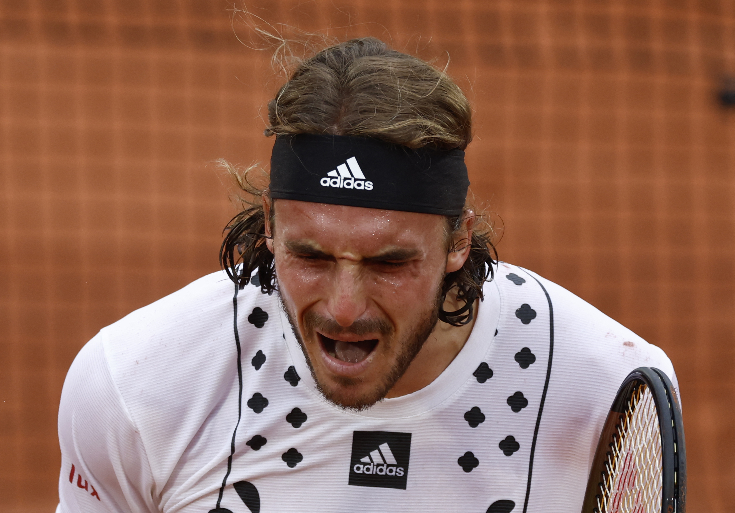 Tennis - French Open - Roland Garros, Paris, France - May 26, 2022 Greece's Stefanos Tsitsipas reacts during his second round match against Czech Republic's Zdenek Kolar REUTERS
