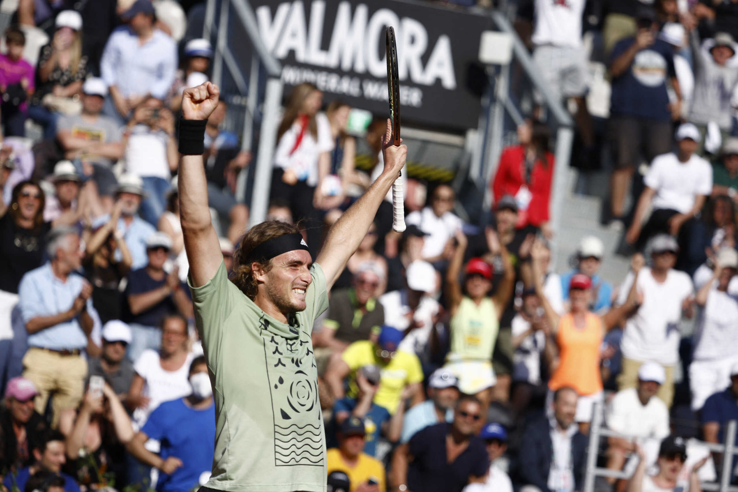 Tennis - ATP Masters 1000 - Italian Open - Foro Italico, Rome, Italy - May 11, 2022 Greece's Stefanos Tsitsipas celebrates winning his second round match against Bulgaria's Grigor Dimitrov REUTERS