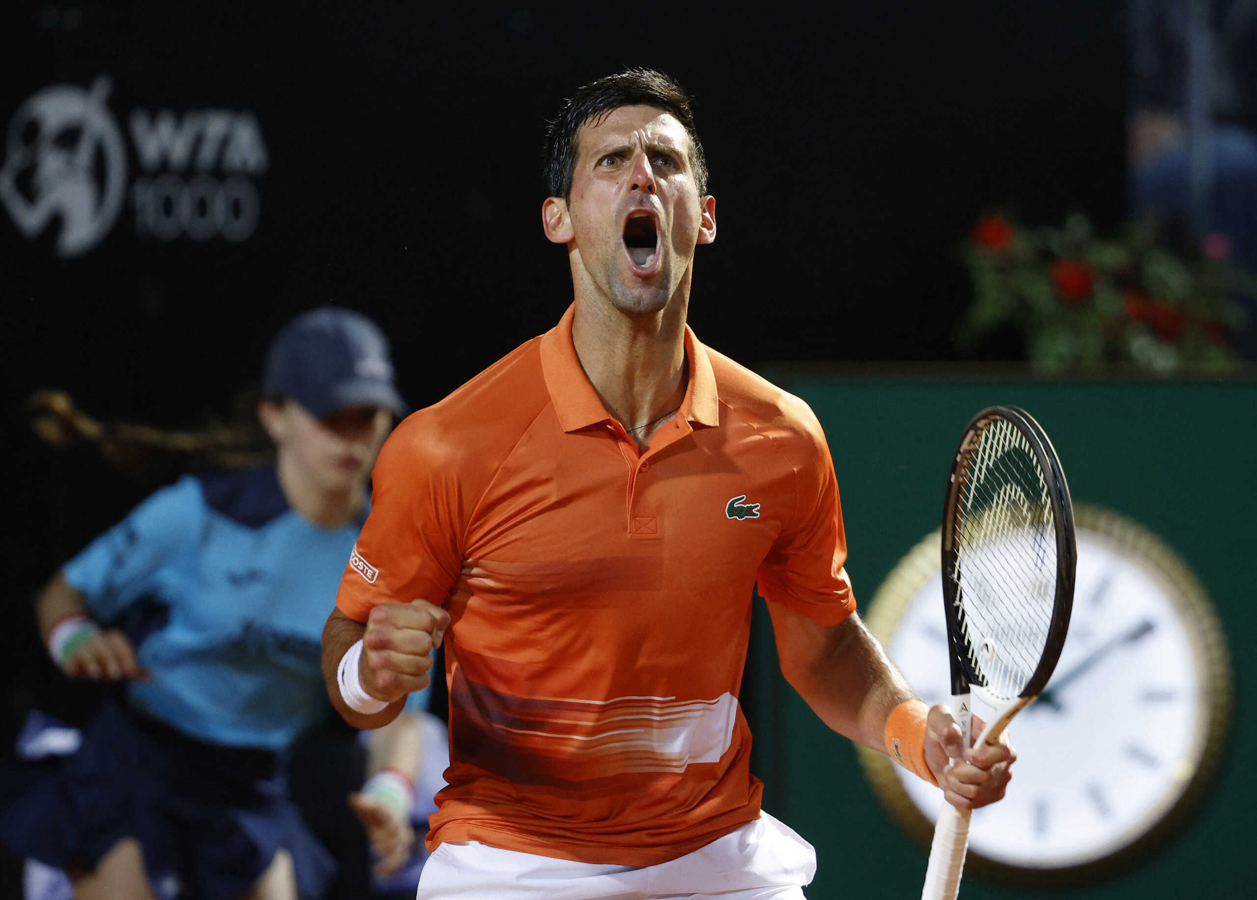 Tennis - ATP Masters 1000 - Italian Open - Foro Italico, Rome, Italy - May 14, 2022 Serbia's Novak Djokovic reacts during his semi final match against Norway's Casper Ruud REUTERS