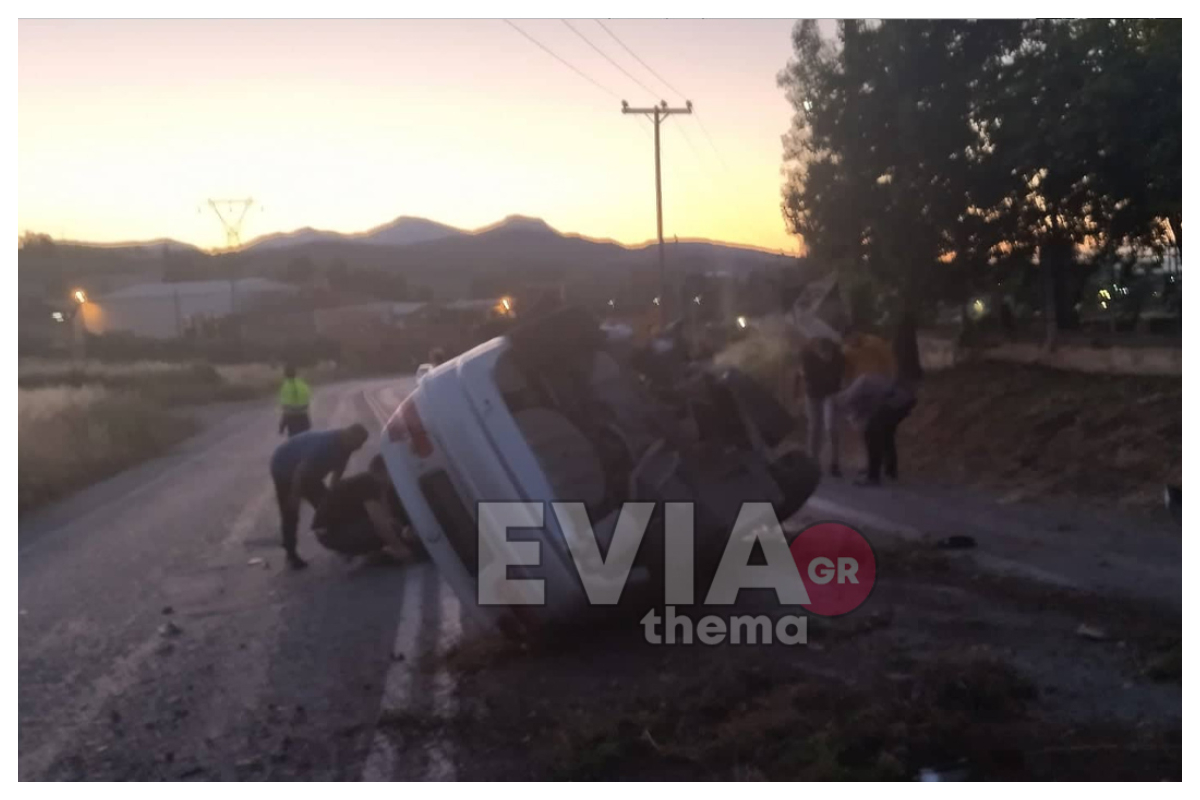 Εύβοια: Αυτοκίνητο τούμπαρε στο δρόμο για Ερέτρια