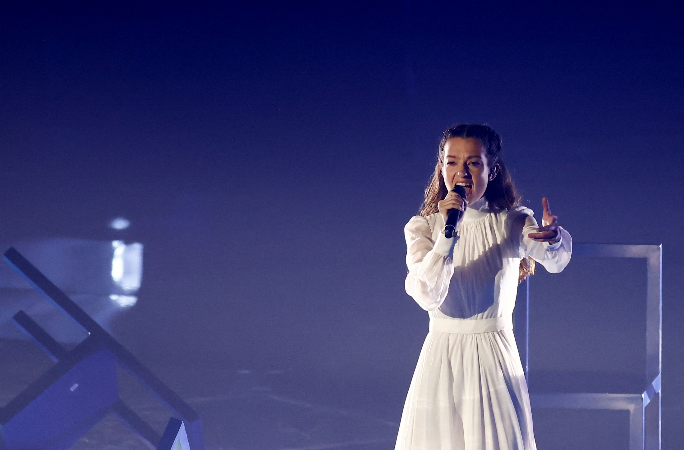 Artist Amanda Georgiadi Tenfjord of Greece performs during a dress rehearsal ahead of the first Semi-final of the 2022 Eurovision Song Contest in Turin, Italy, May 9, 2022. REUTERS
