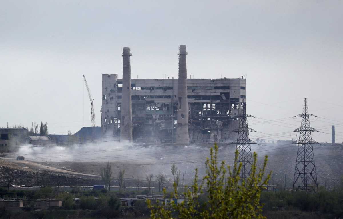 A view shows a plant of Azovstal Iron and Steel Works during Ukraine-Russia conflict in the southern port city of Mariupol, Ukraine May 2, 2022. REUTERS