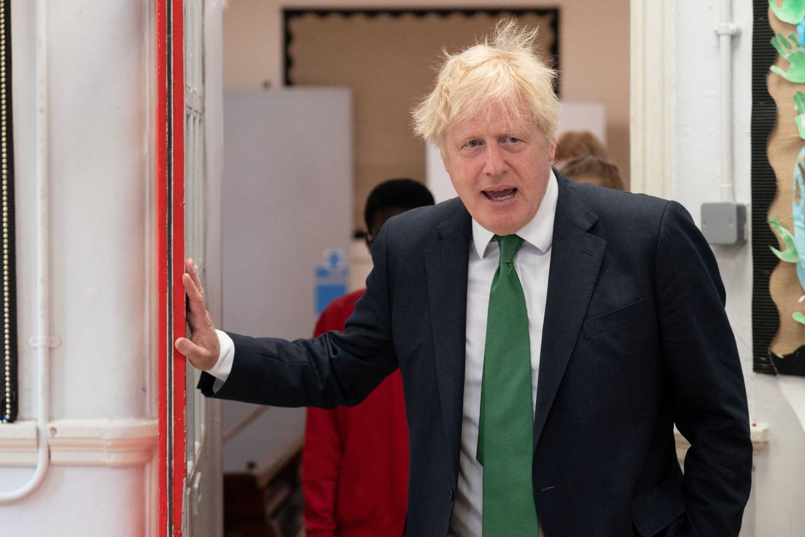 British Prime Minister Boris Johnson visits St Mary Cray Primary Academy School to see how they are delivering tutoring to help children catch up following the coronavirus disease (COVID-19) pandemic, in Orpington, Britain May 23, 2022. Stefan Rousseau