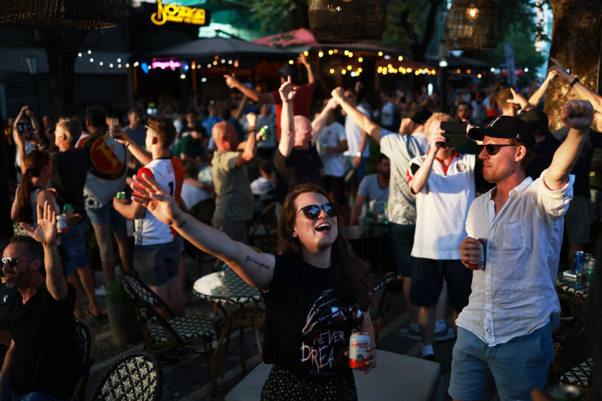 Soccer Football - Europa Conference League - Final - Previews - Tirana, Albania - May 24, 2022 Feyenoord fans in Tirana ahead of the Final REUTERS