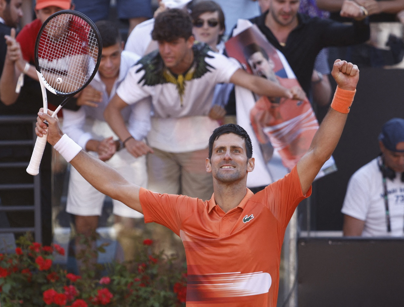 Tennis - ATP Masters 1000 - Italian Open - Foro Italico, Rome, Italy - May 15, 2022 Serbia's Novak Djokovic celebrates after winning the final against Greece's Stefanos Tsitsipas REUTERS