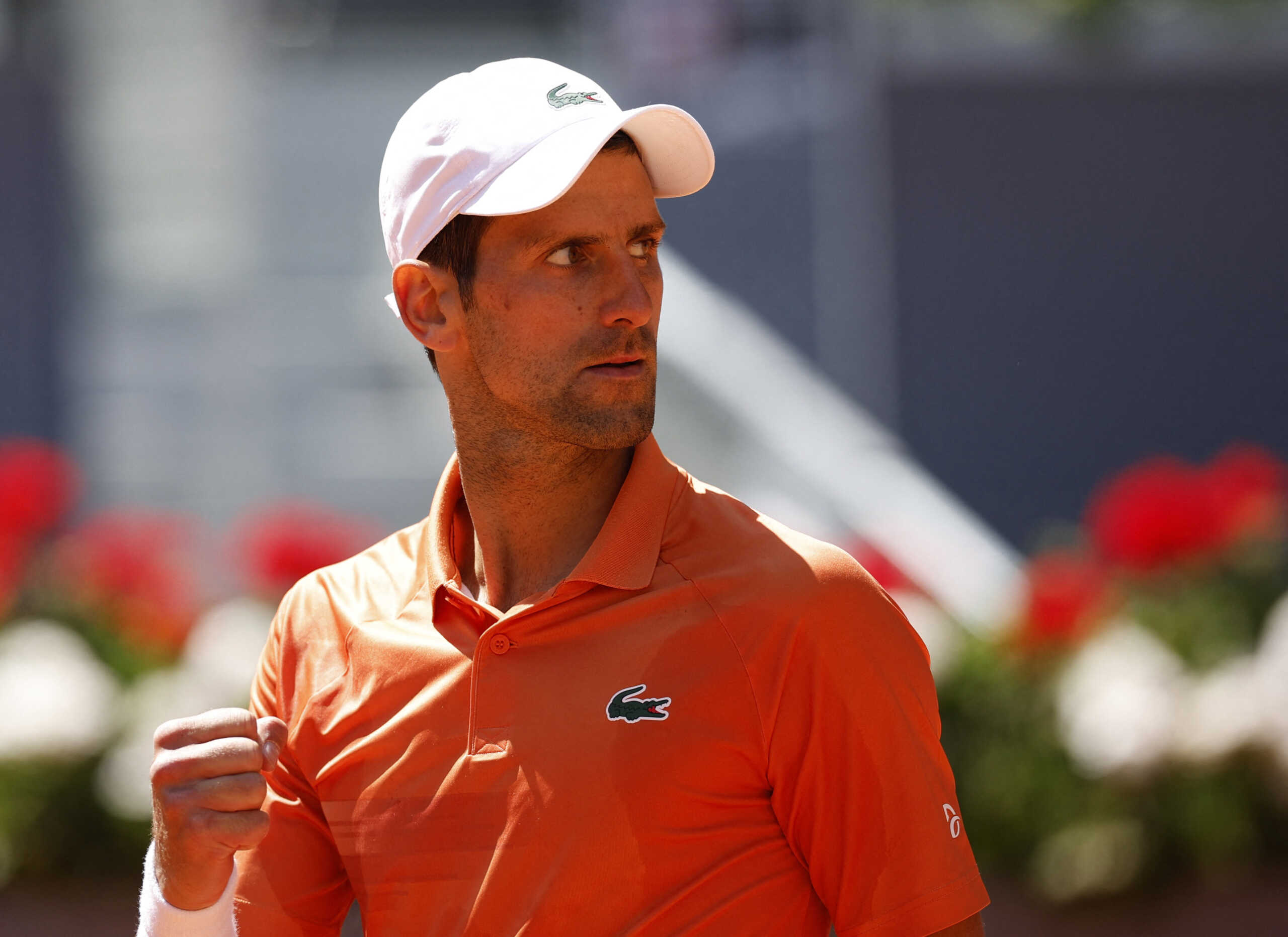 Tennis - ATP Masters 1000 - Madrid Open - Caja Magica, Madrid, Spain - May 6, 2022 Serbia's Novak Djokovic reacts during his quarter final match against Poland's Hubert Hurkacz REUTERS