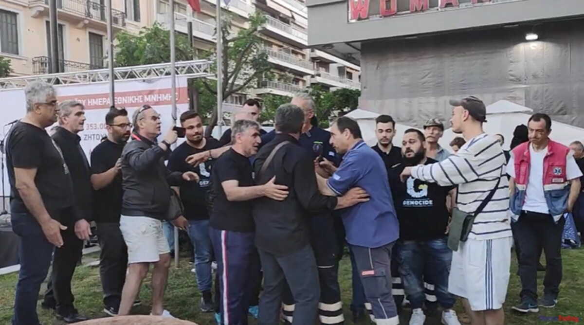 Θεσσαλονίκη: Ένταση σε εκδήλωση της Παμποντιακής Ομοσπονδίας με υγειονομικούς σε αναστολή