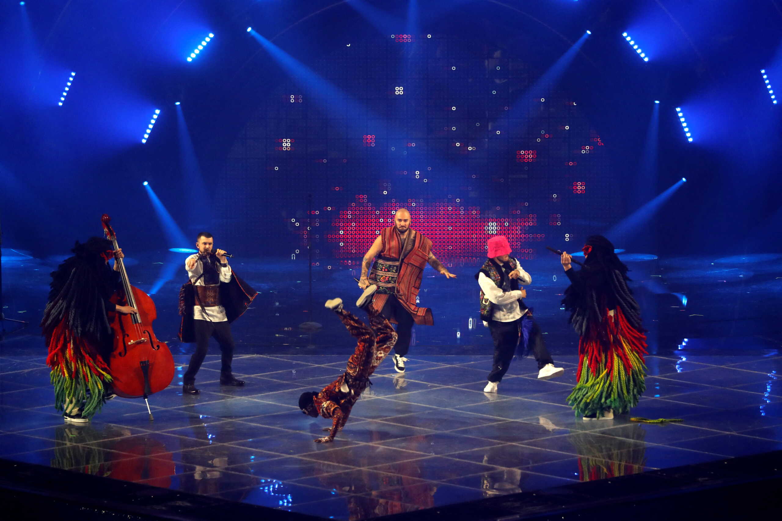 Kalush Orchestra from Ukraine perform during the final of the 2022 Eurovision Song Contest in Turin, Italy, May 14, 2022. REUTERS