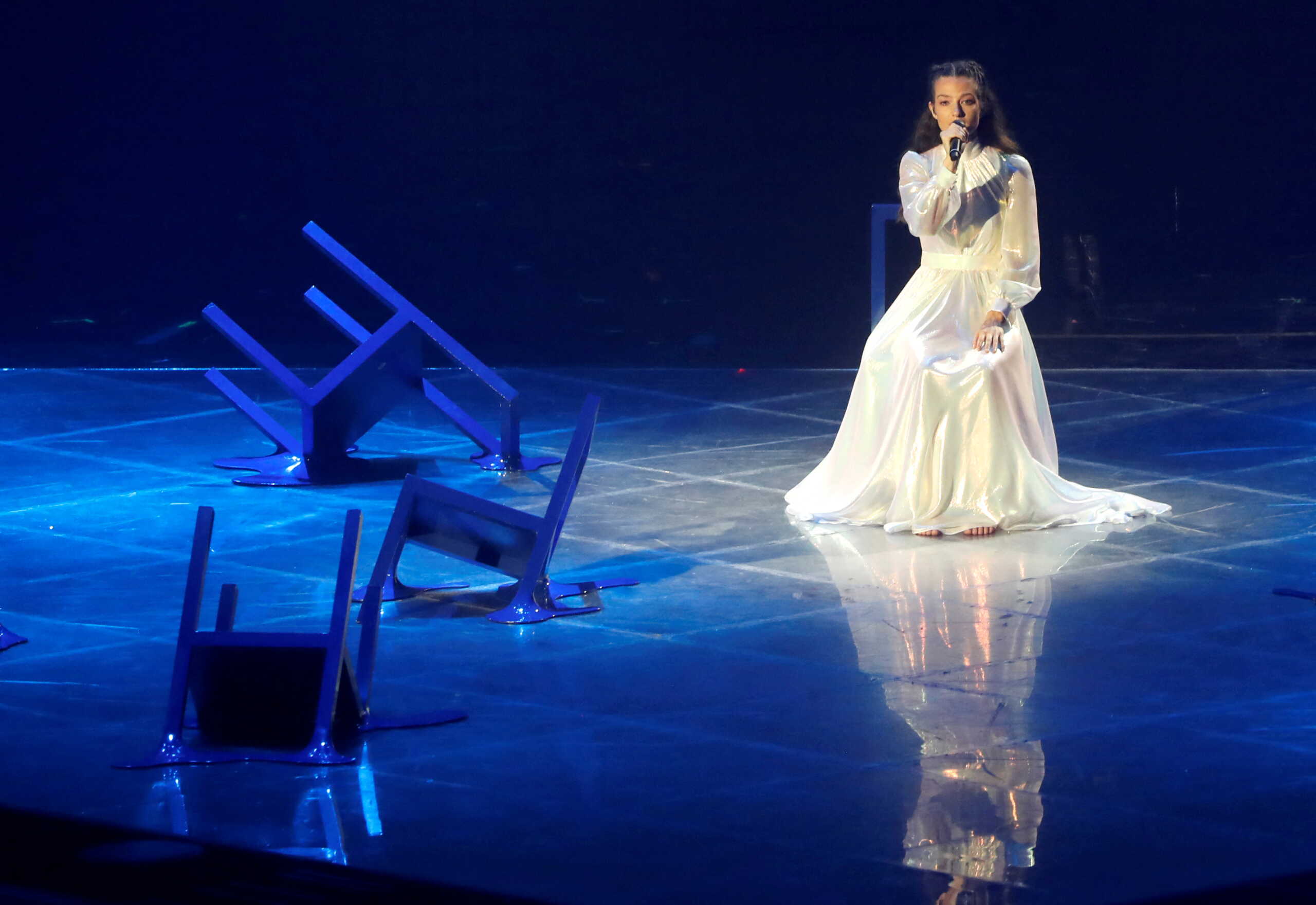 Amanda Georgiadi Tenfjord from Greece performs during the final of the 2022 Eurovision Song Contest in Turin, Italy, May 14, 2022. REUTERS