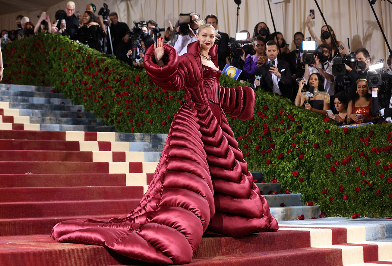 Gigi Hadid arrives at the In America: An Anthology of Fashion themed Met Gala at the Metropolitan Museum of Art in New York City, New York, U.S., May 2, 2022. REUTERS