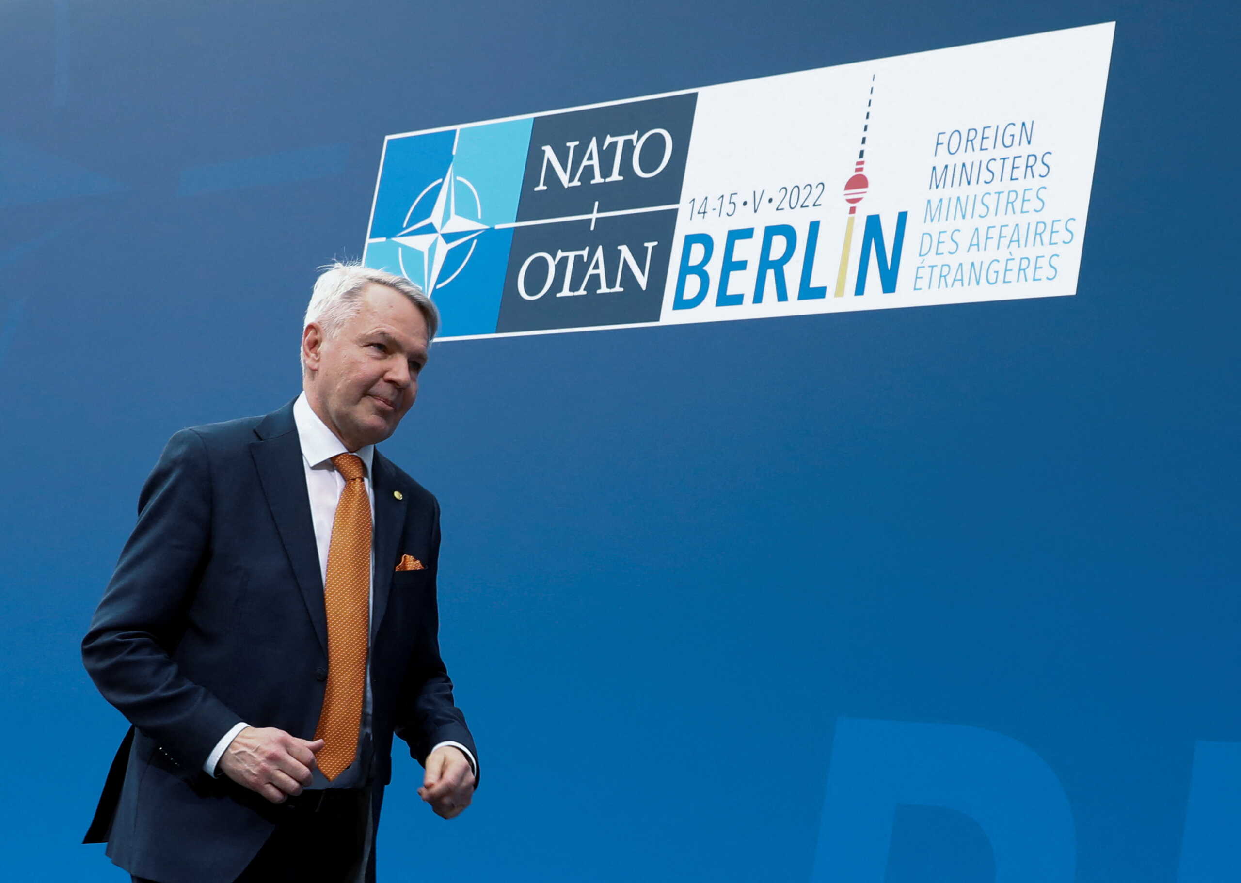 Finnish Foreing Minister Pekka Haavisto arrives for a two day NATO foreign ministers meeting in Berlin, Germany May 14, 2022. REUTERS