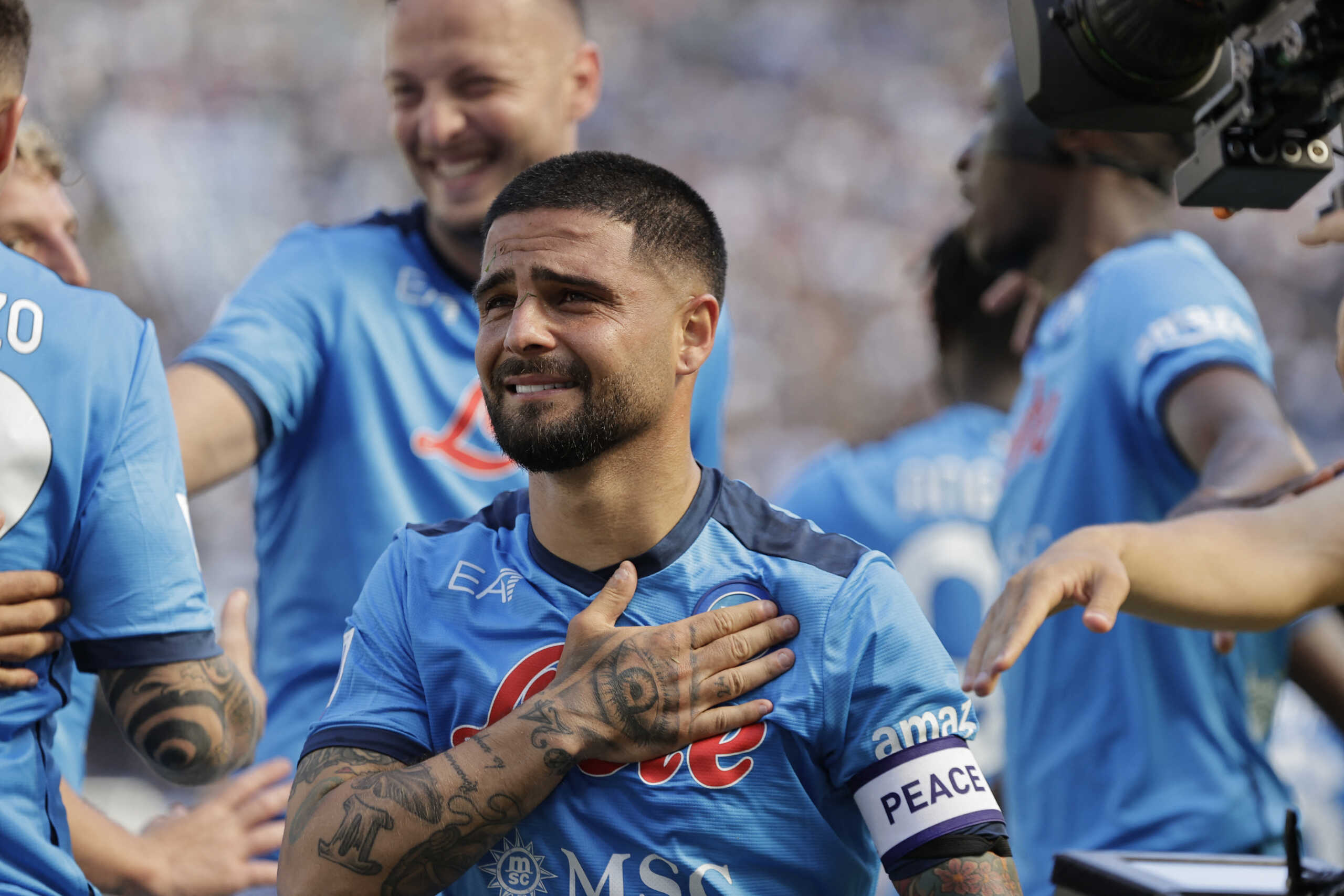 Soccer Football - Serie A - Napoli v Genoa - Stadio Diego Armando Maradona, Naples, Italy - May 15, 2022 Napoli's Lorenzo Insigne celebrates scoring their second goal REUTERS