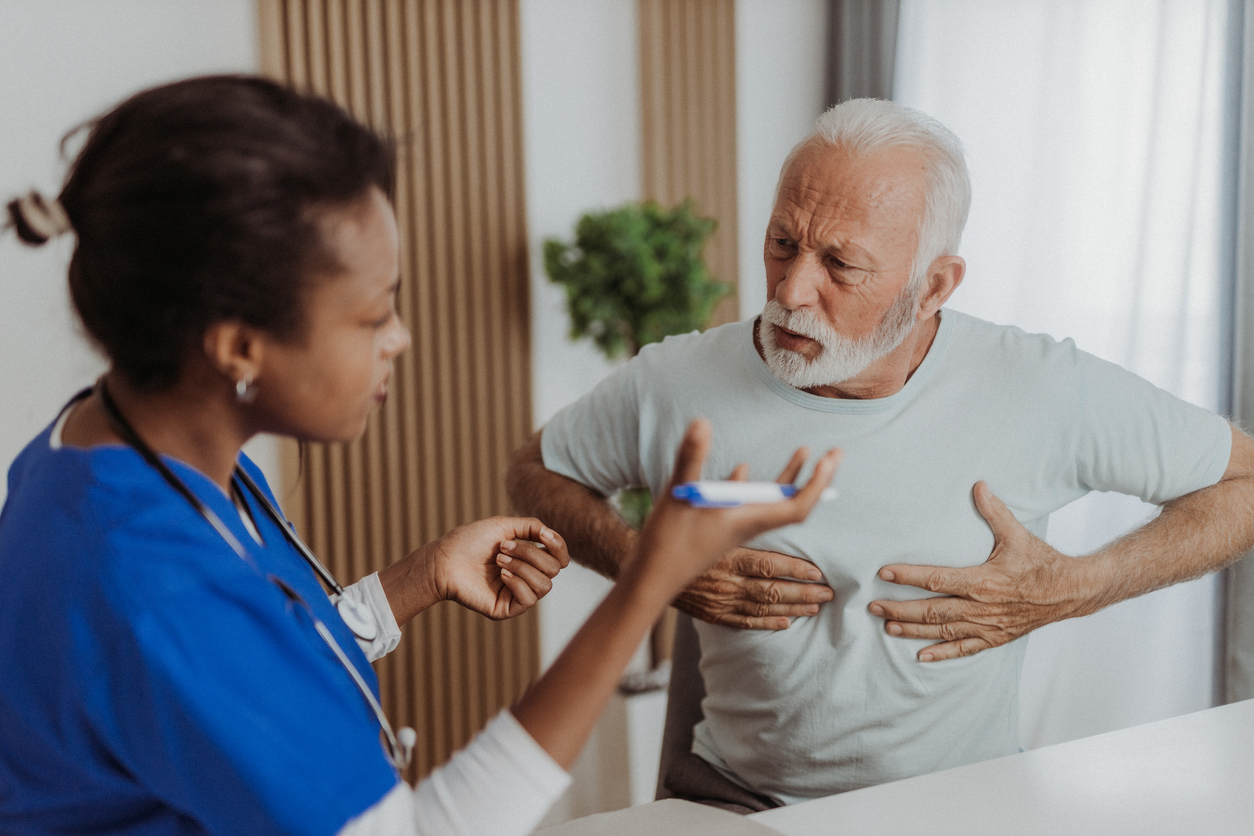 Senior man visiting his doctor
