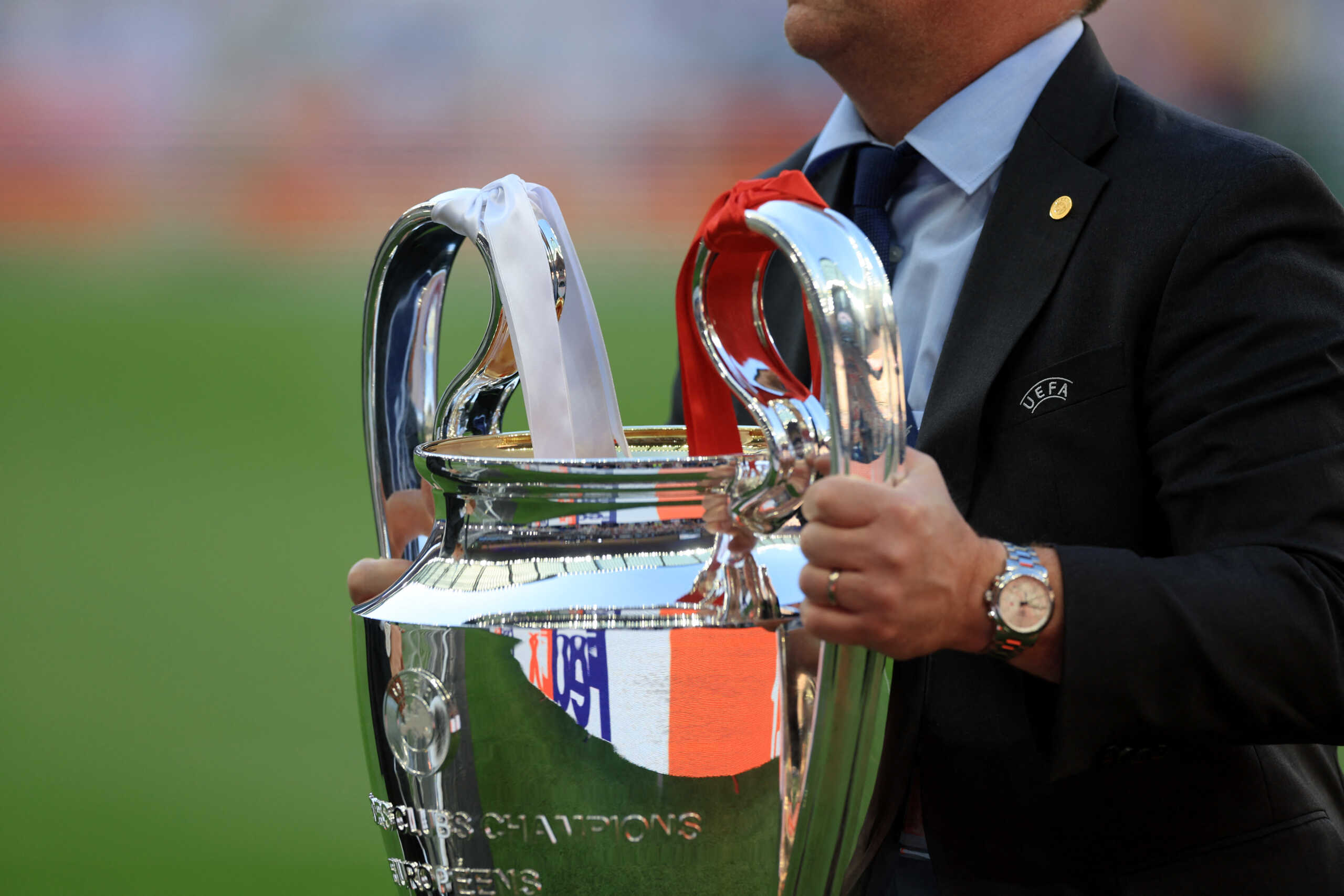 Soccer Football - Champions League Final - Liverpool v Real Madrid - Stade de France, Saint-Denis near Paris, France - May 28, 2022 General view of the Champions League trophy before the match REUTERS