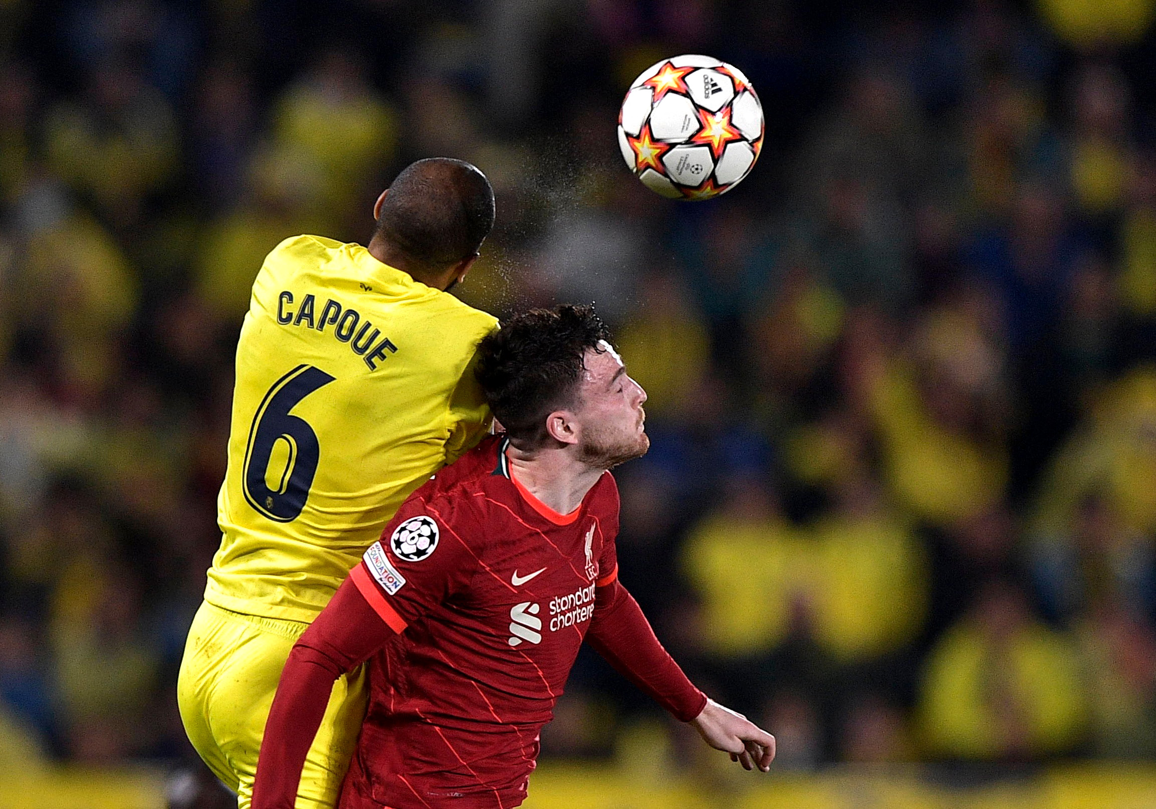 Soccer Football - Champions League - Semi Final - Second Leg - Villarreal v Liverpool - Estadio de la Ceramica, Villarreal, Spain - May 3, 2022 Liverpool's Andrew Robertson in action with Villarreal's Etienne Capoue REUTERS