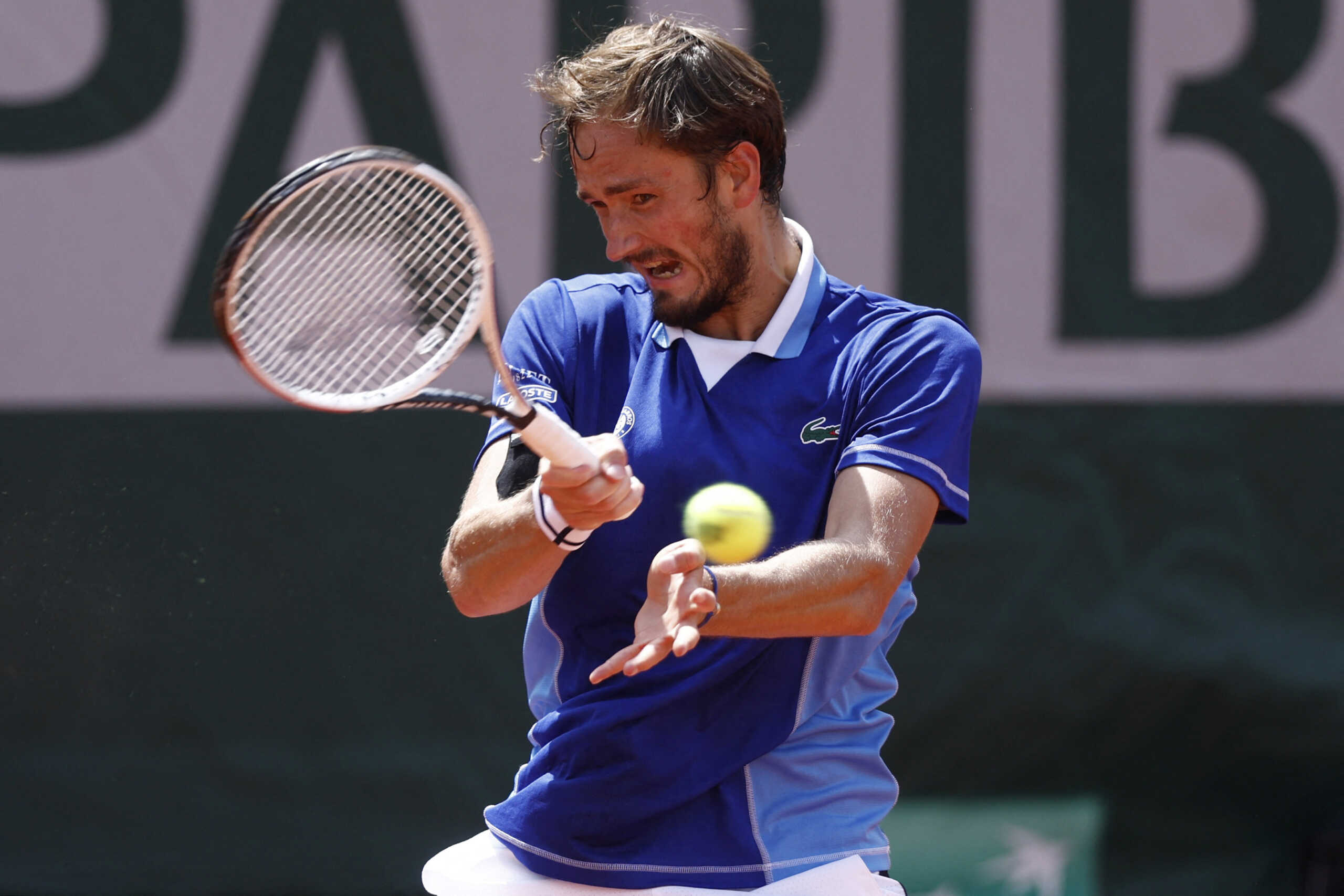 Tennis - French Open - Roland Garros, Paris, France - May 28, 2022 Russia's Daniil Medvedev in action during his third round match against Serbia's Miomir Kecmanovic REUTERS