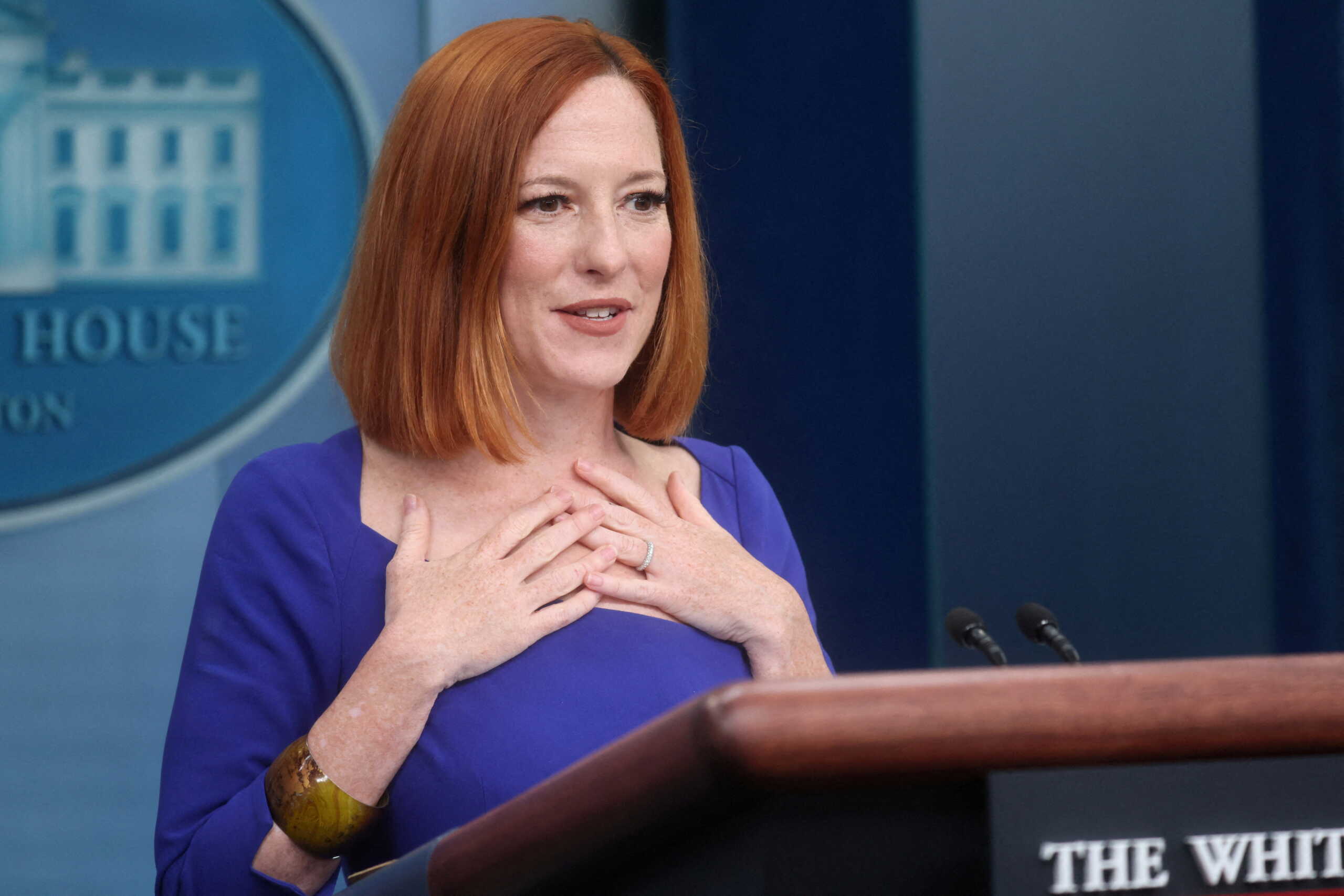 U.S. White House Press Secretary Jen Psaki holds her last press briefing at the White House in Washington, U.S., May 13, 2022. REUTERS