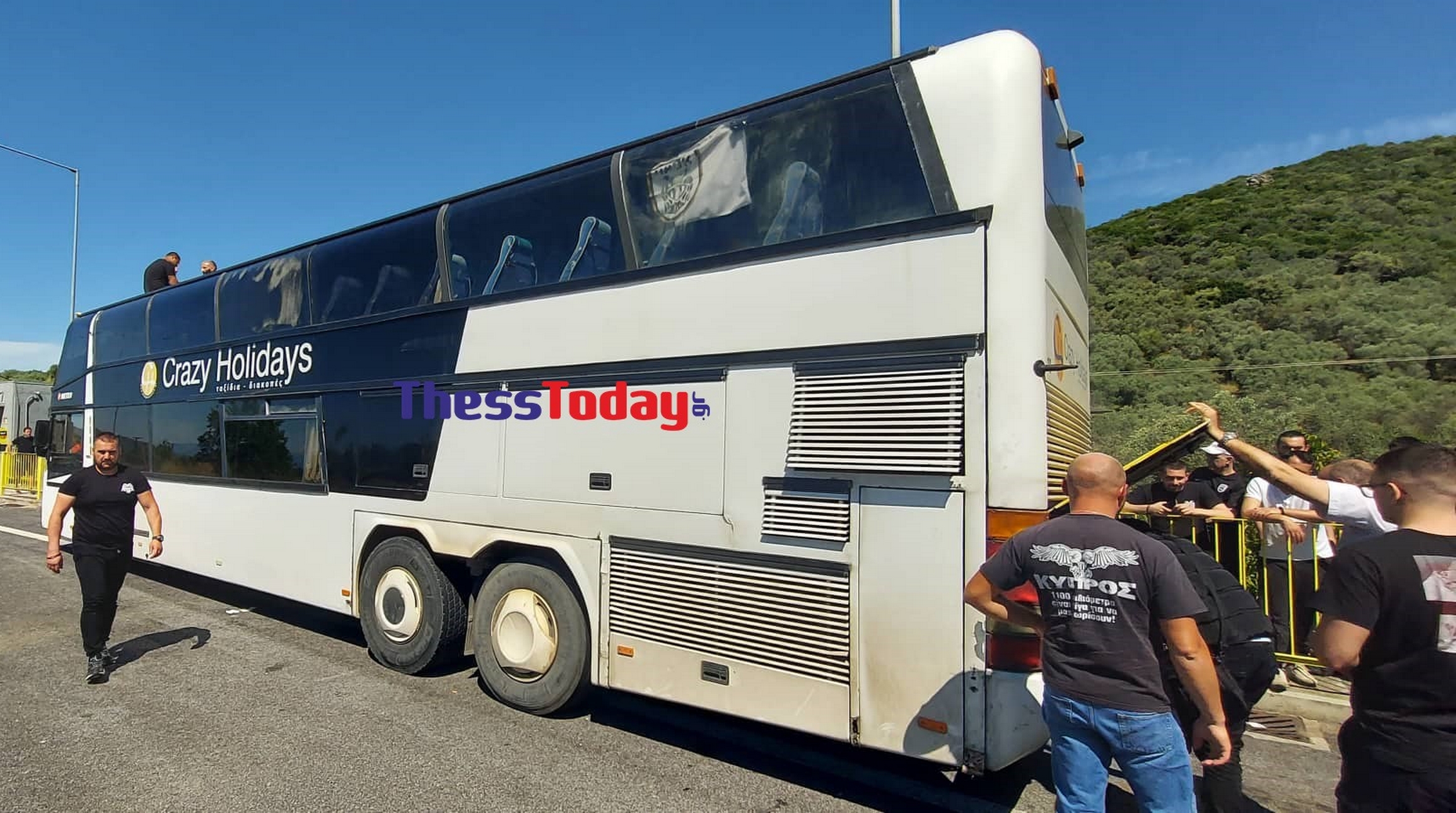 Τελικός Κυπέλλου Ελλάδας: «Έμεινε» λεωφορείο οπαδών του ΠΑΟΚ πριν τη Λαμία